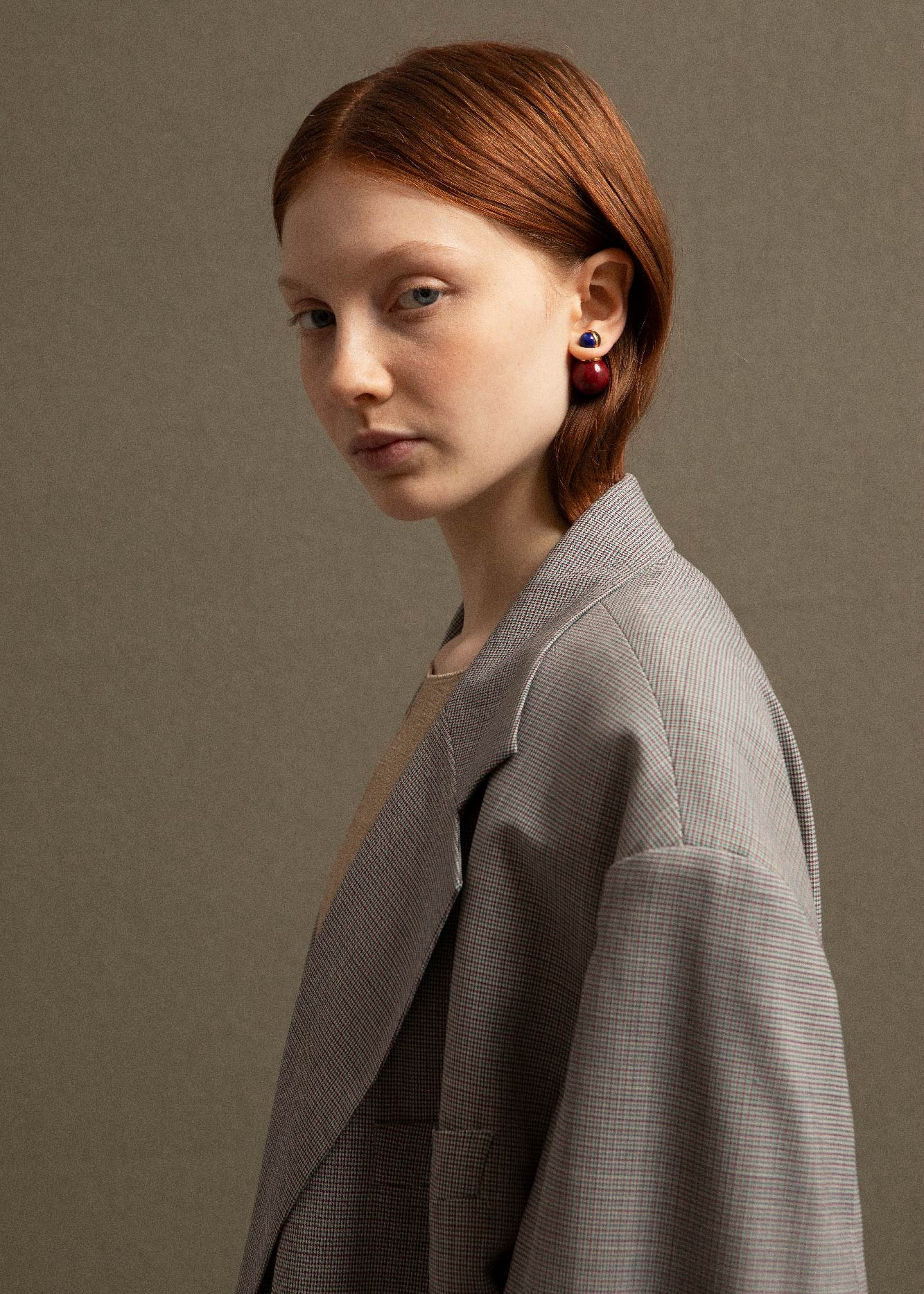 Double Balloon Earrings Burgundy