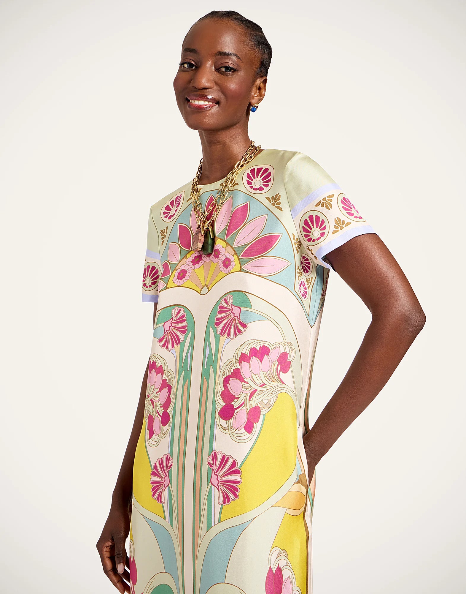 Swing Dress With Feathers