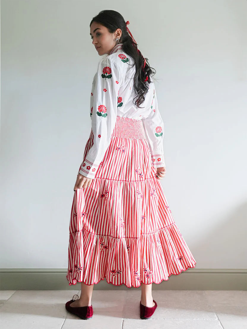 Monkswood Red Stripes Skirt