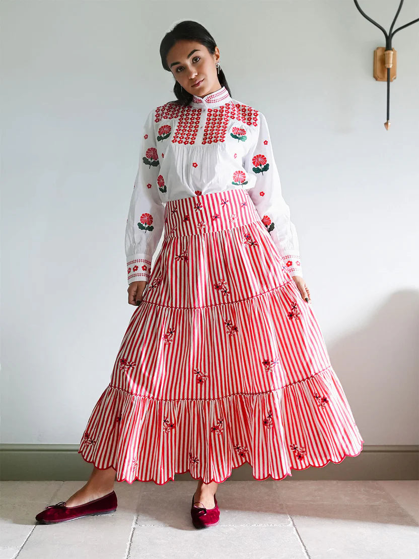 Monkswood Red Stripes Skirt