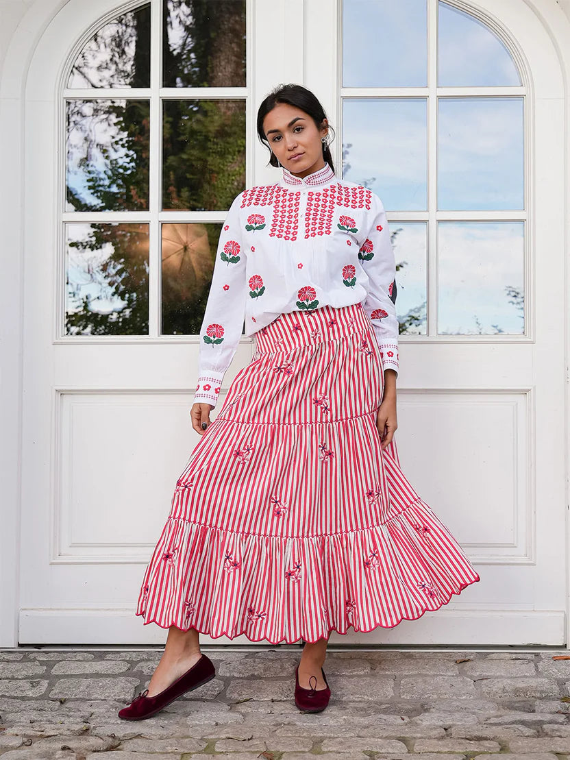 Monkswood Red Stripes Skirt