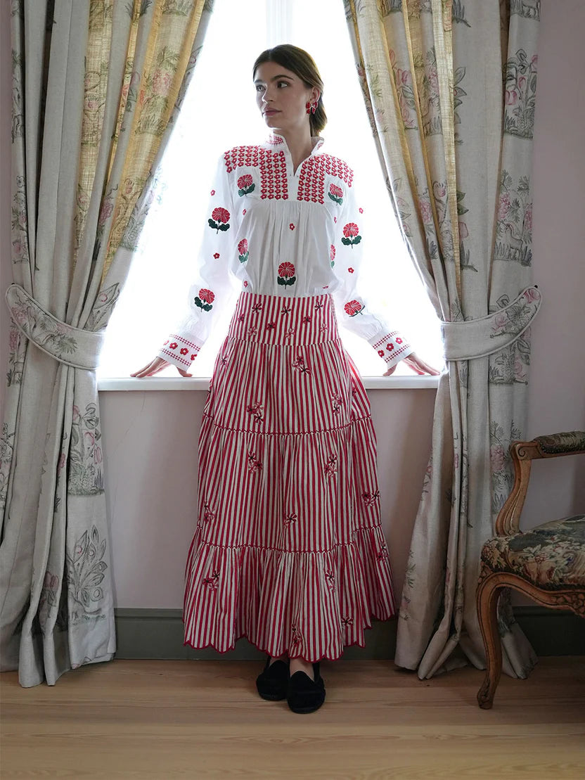 Monkswood Red Stripes Skirt
