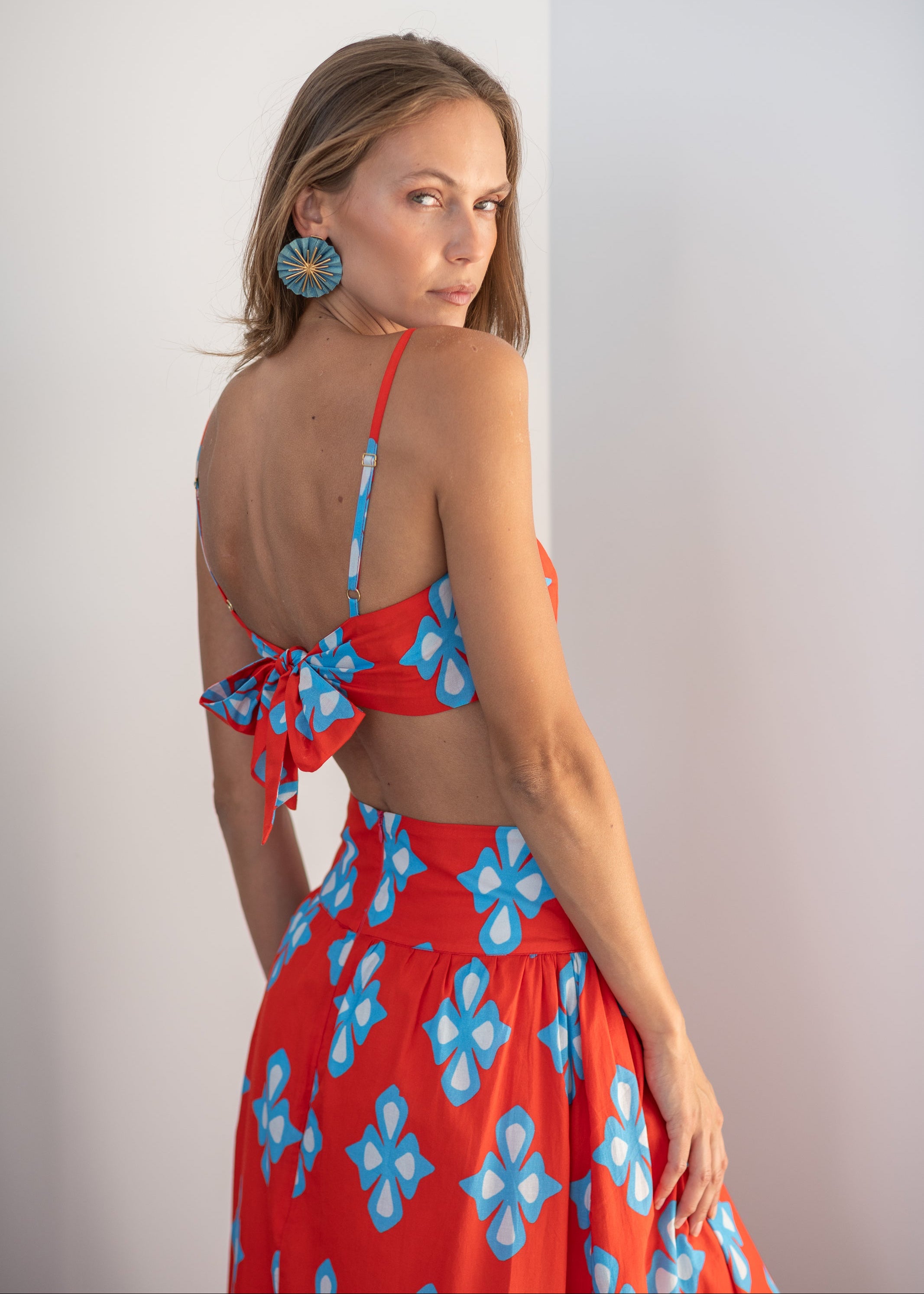 Bastos Luly Red Top and Skirt Set