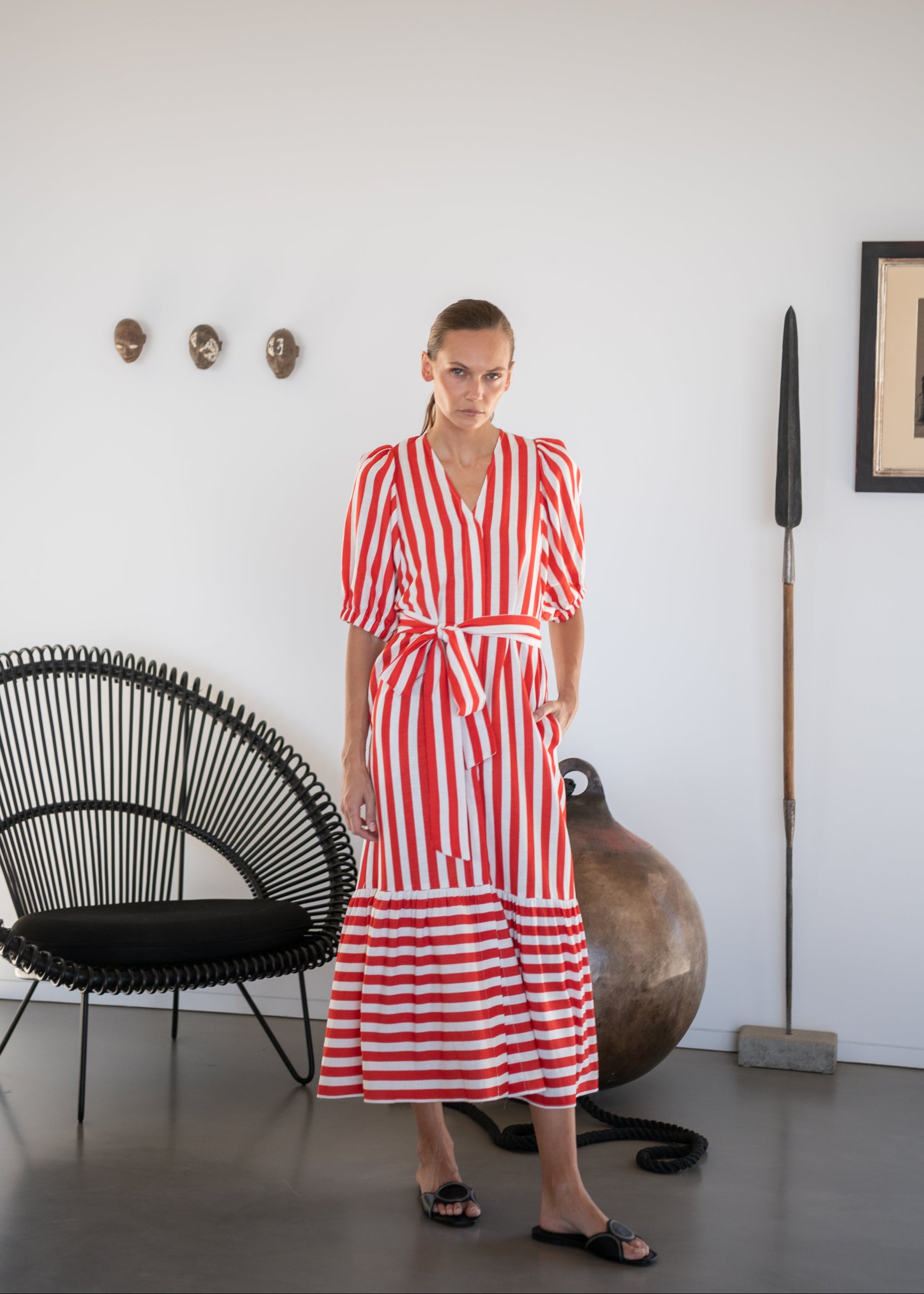 Urca Red Stripes Dress