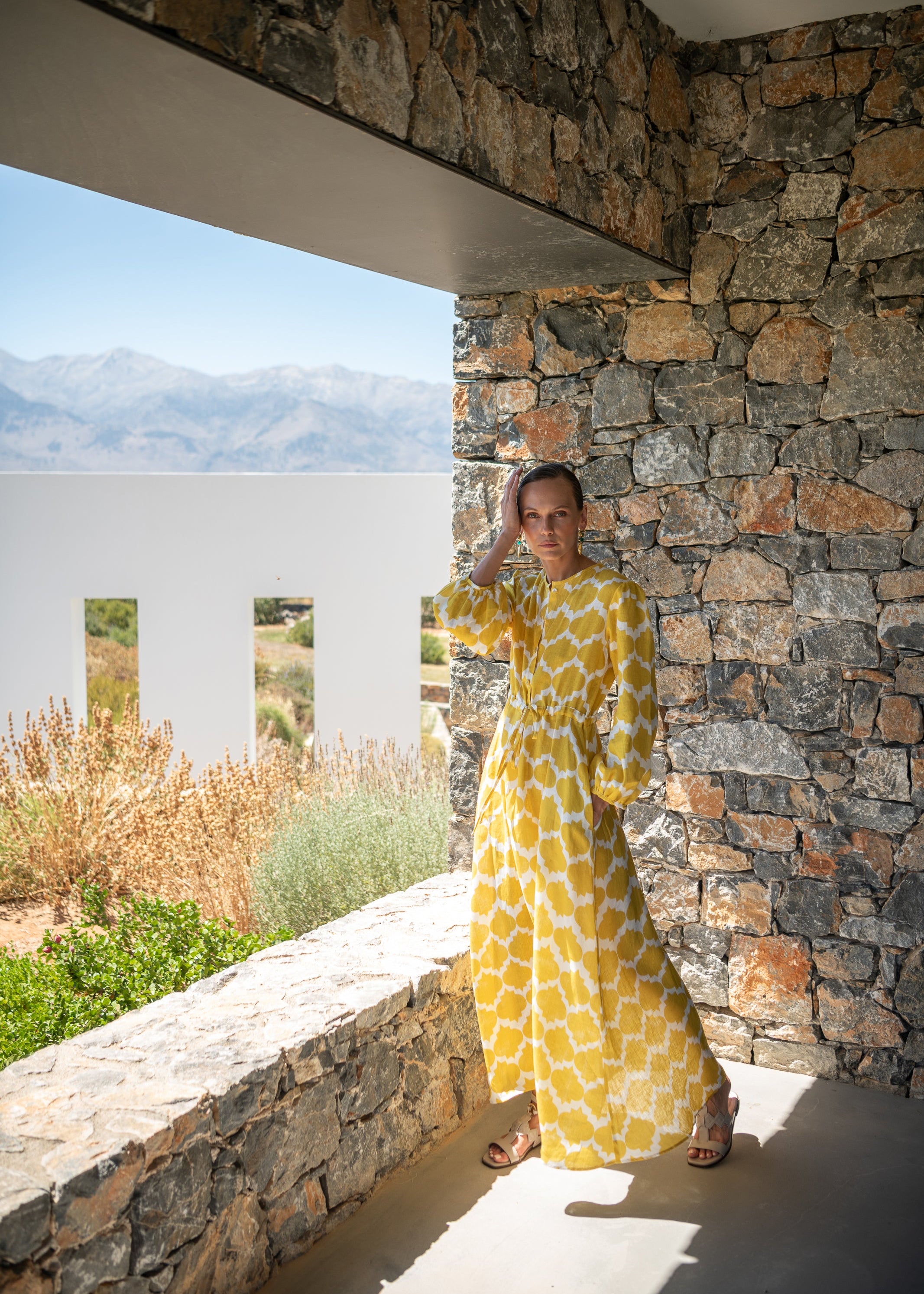 Clover Rombus Yellow Dress