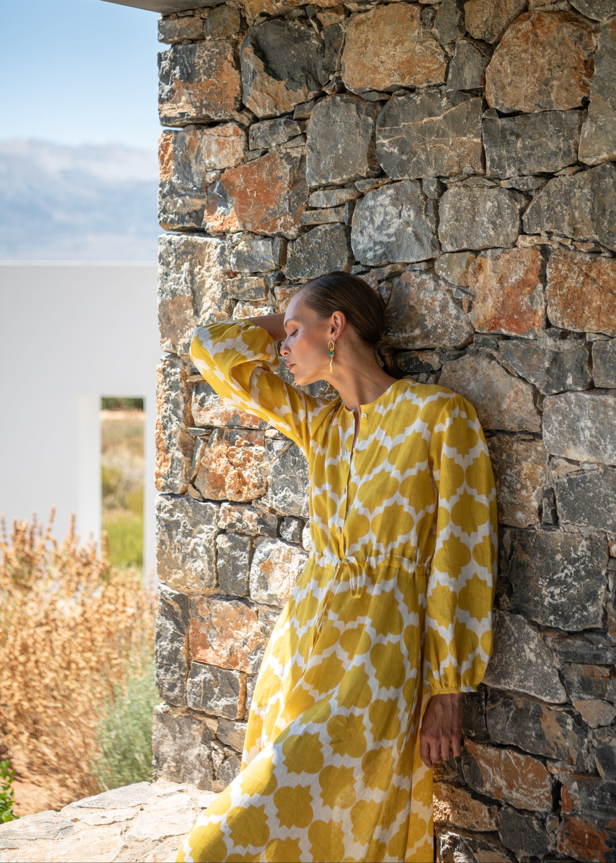 Clover Rombus Yellow Dress