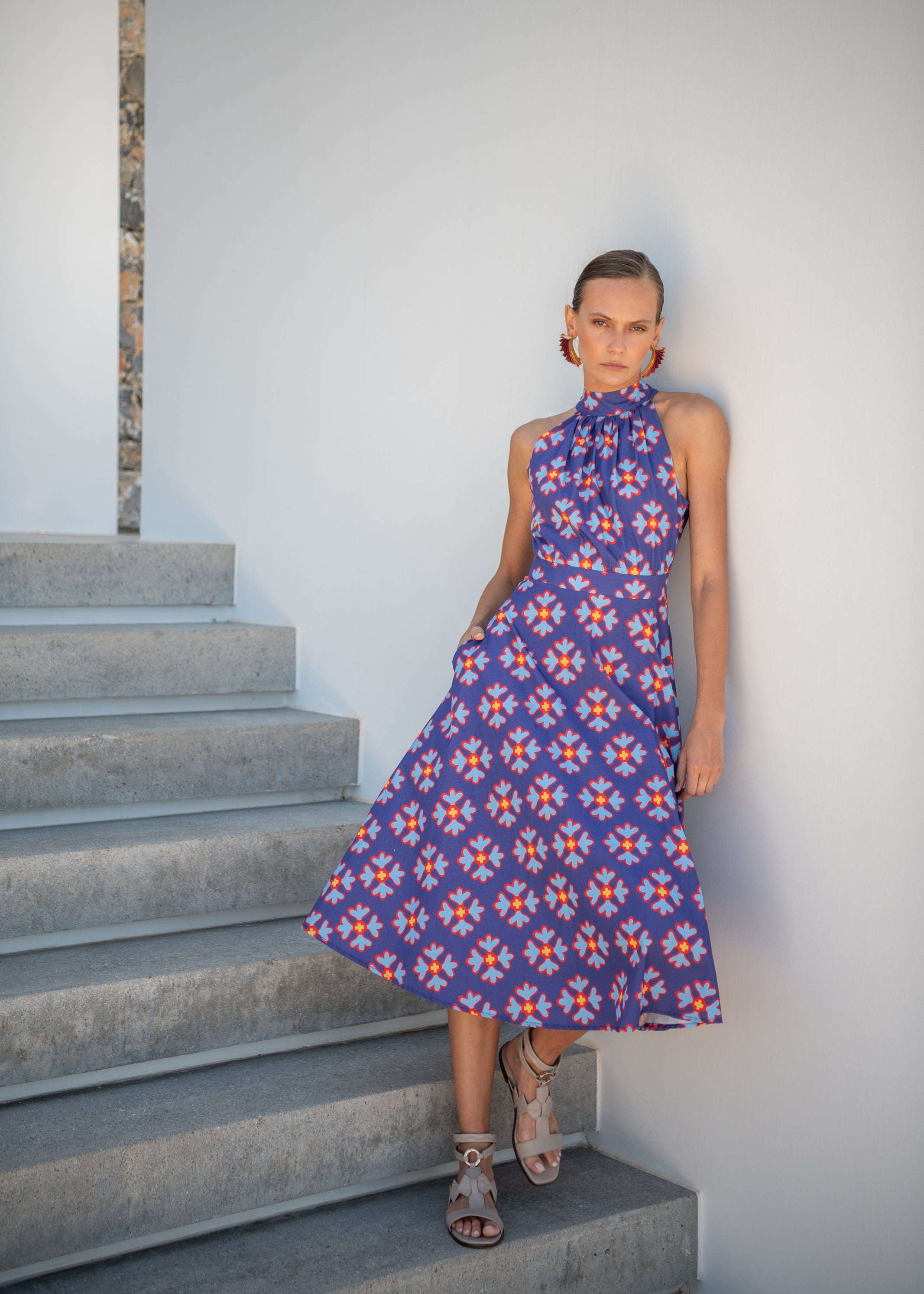 Vera Ludic Flowers Purple Dress