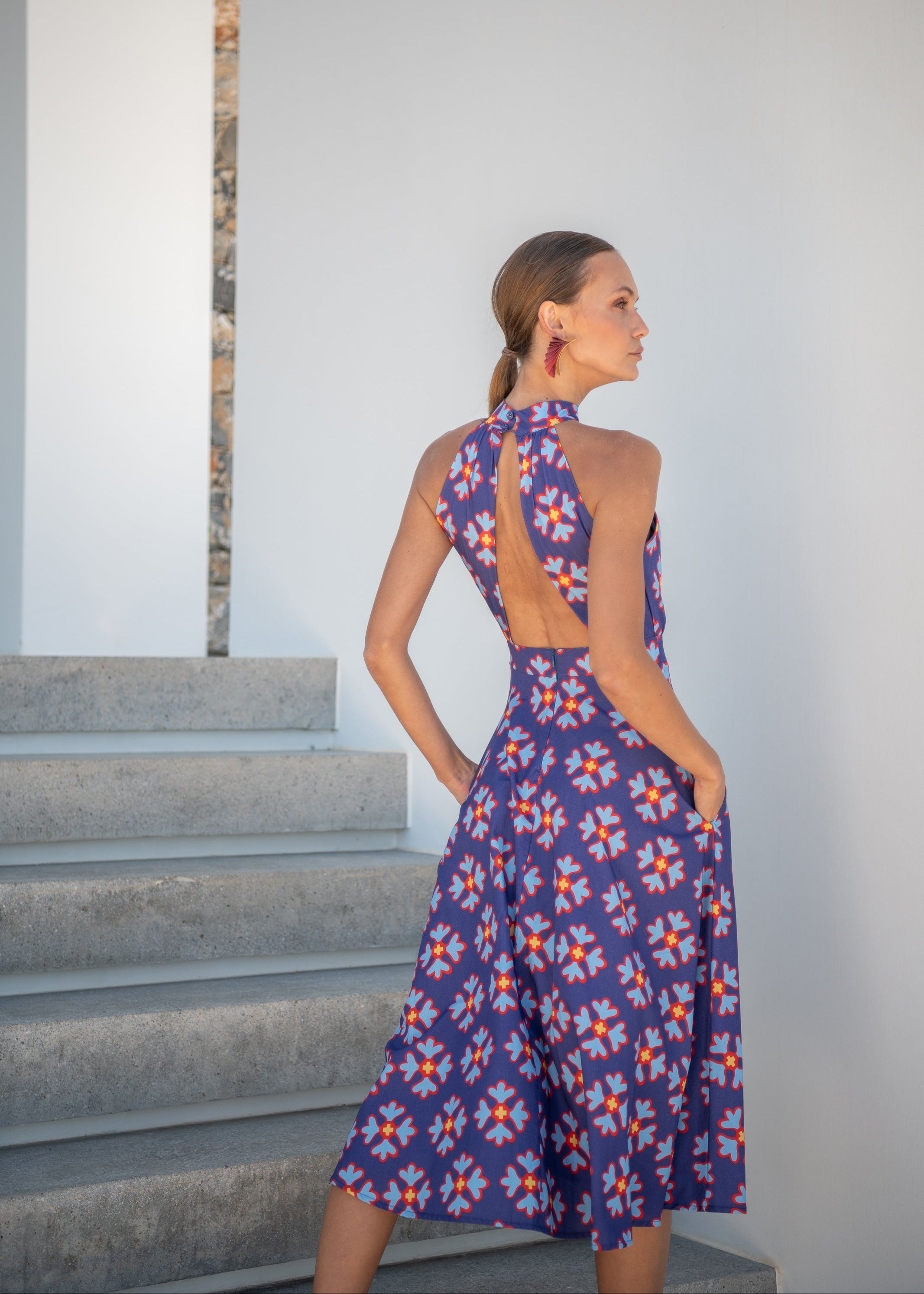 Vera Ludic Flowers Purple Dress