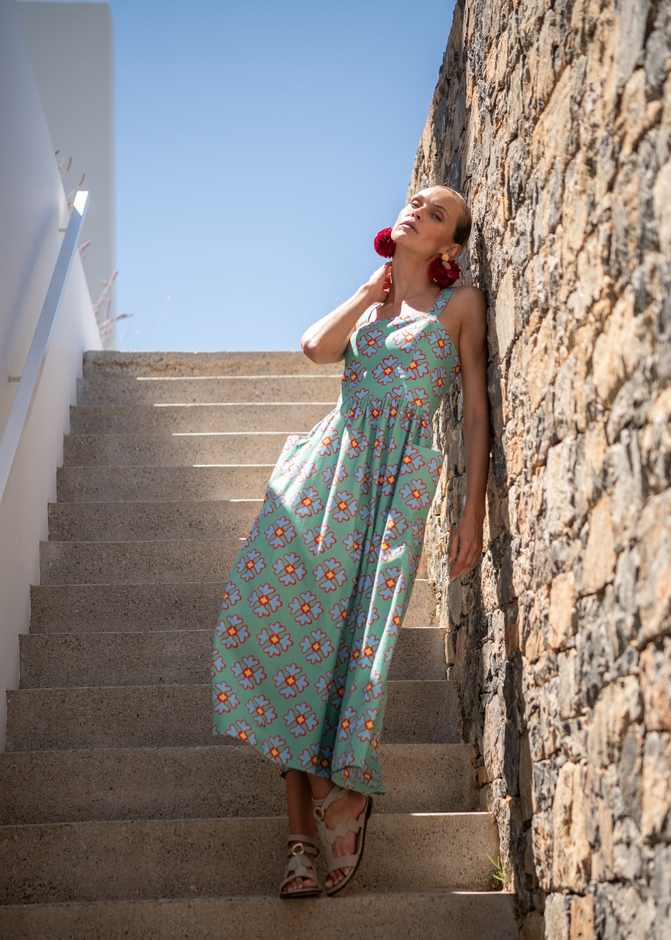 Bianca Ludic Flowers Green Dress