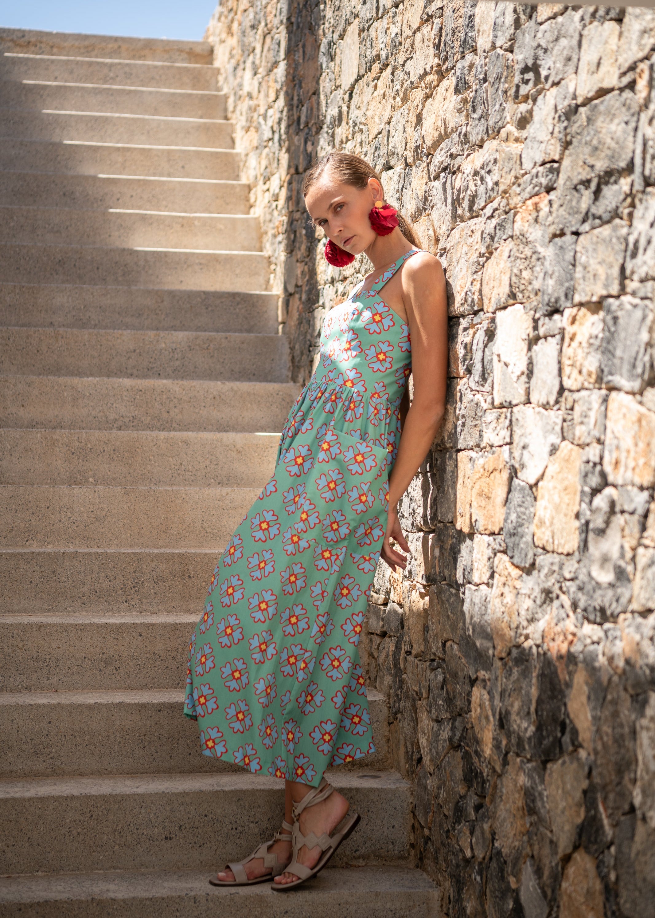 Bianca Ludic Flowers Green Dress