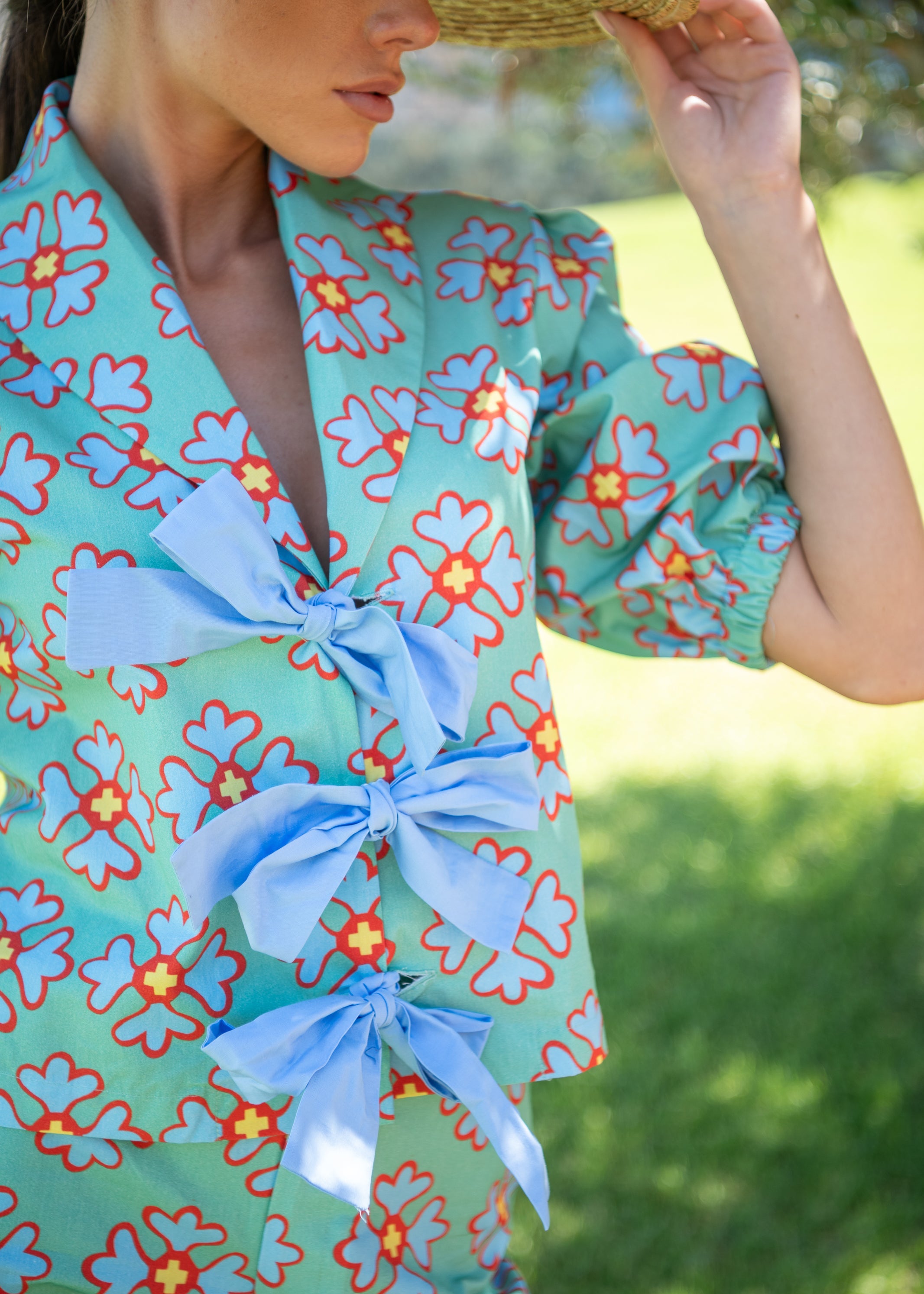 Jasmin Ludic Flowers Green Top