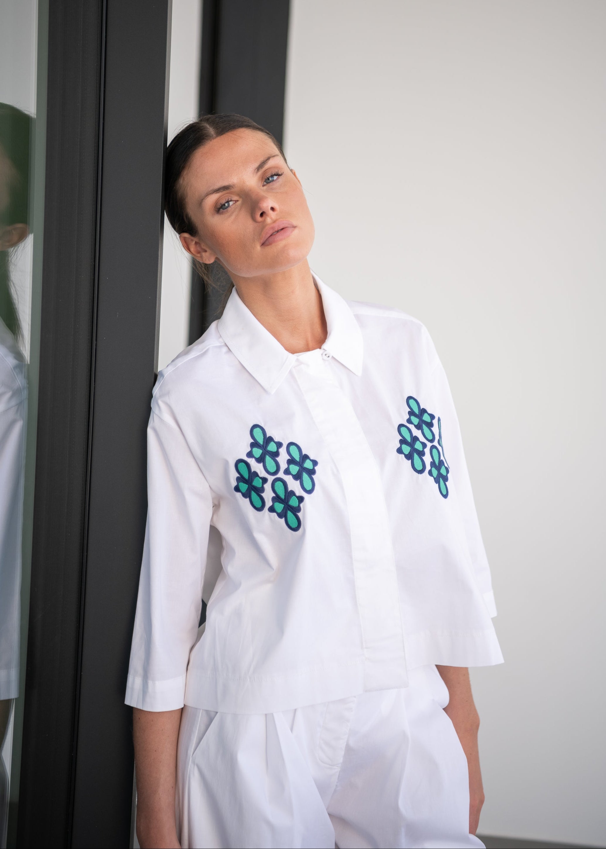 Estacio White Embroidered Shirt