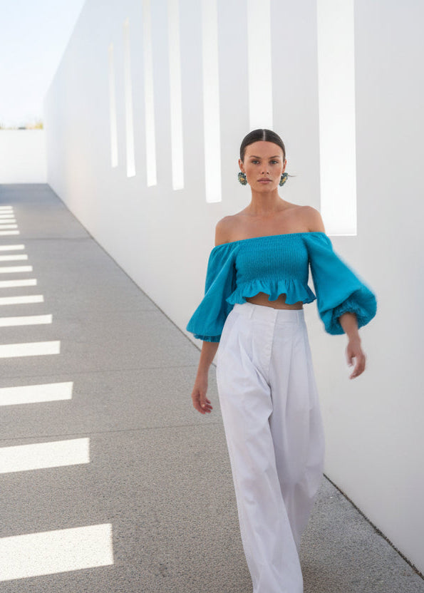 Hortencia Turquoise Top