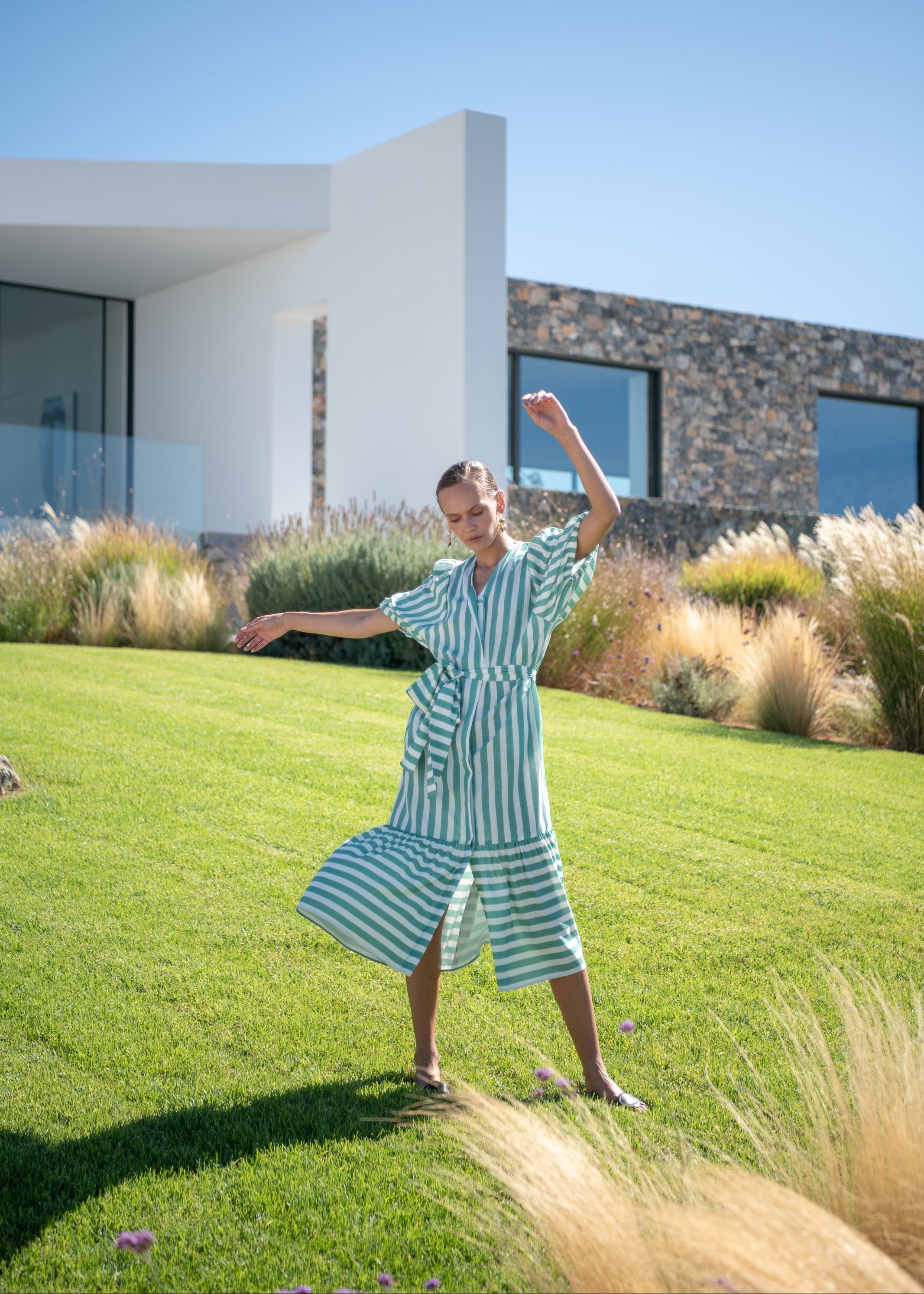 Urca Green Stripes Dress