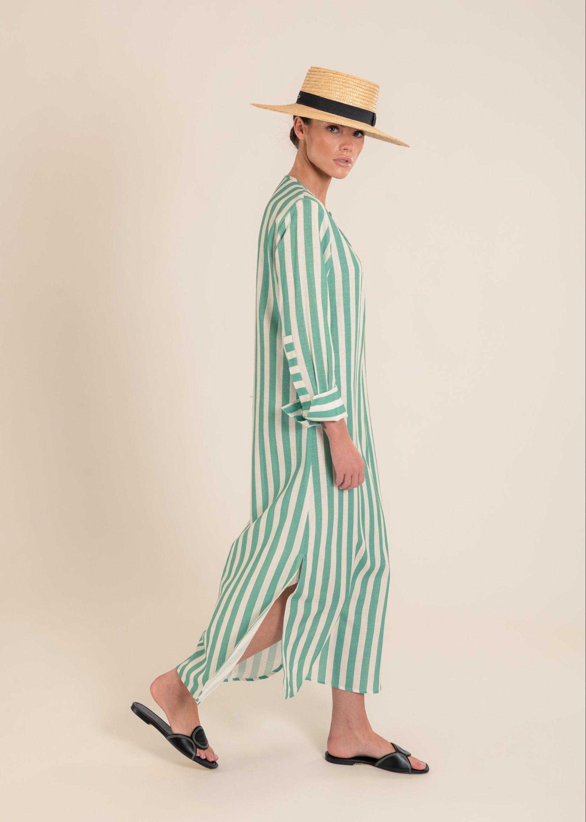 Eleonora Green Stripes Dress