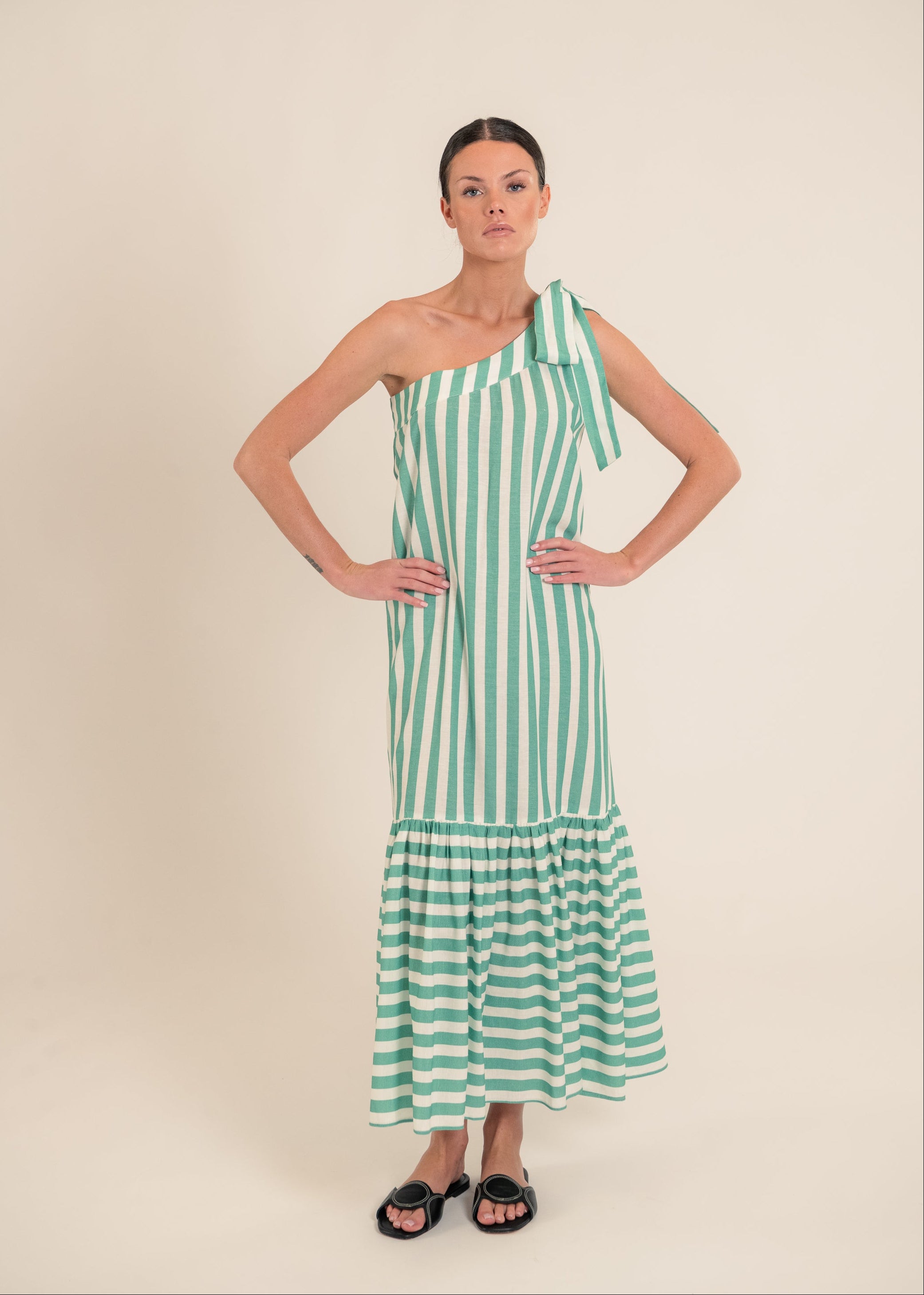 Teresa Green Stripes Dress
