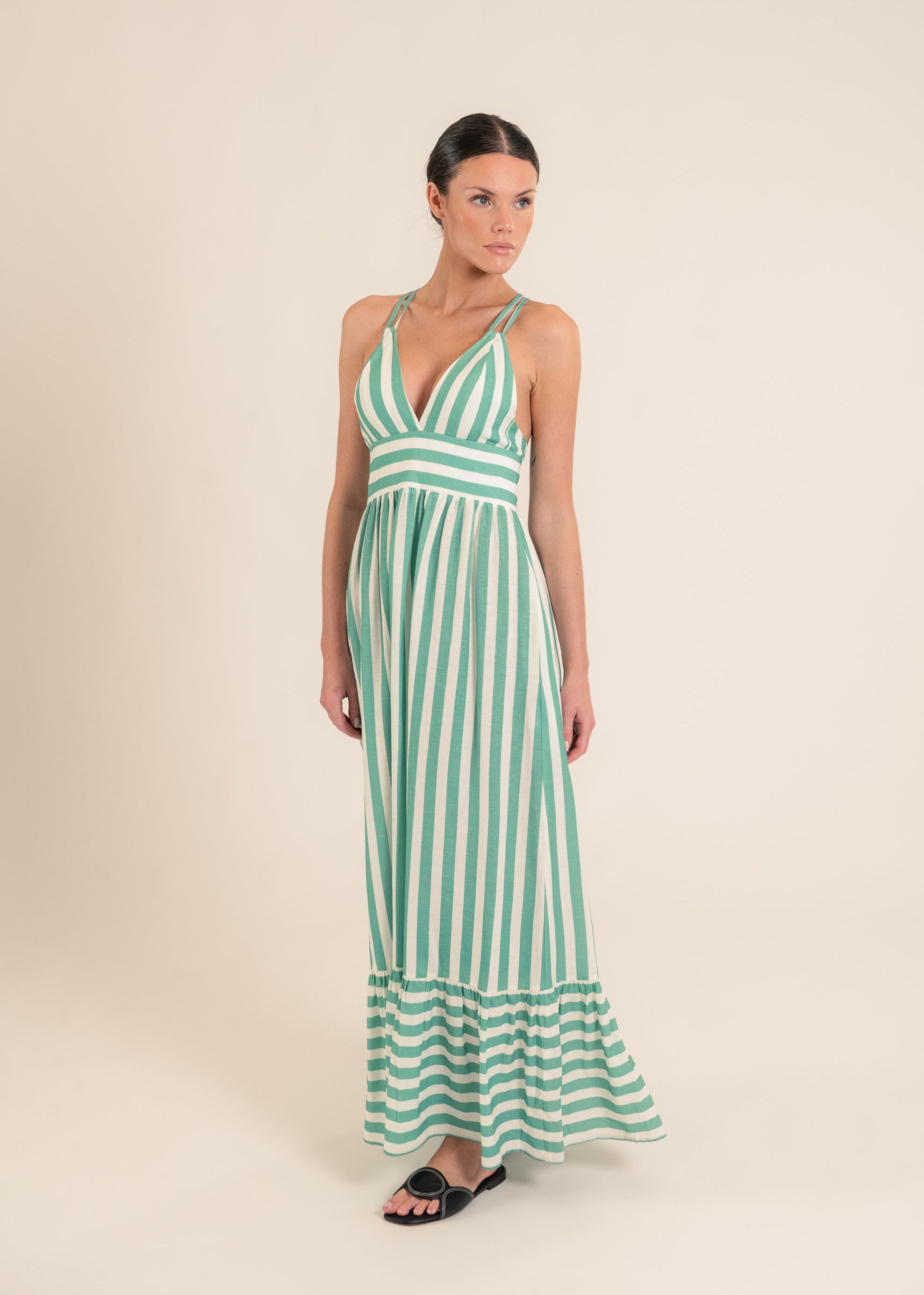 Botanico Green Stripes Dress