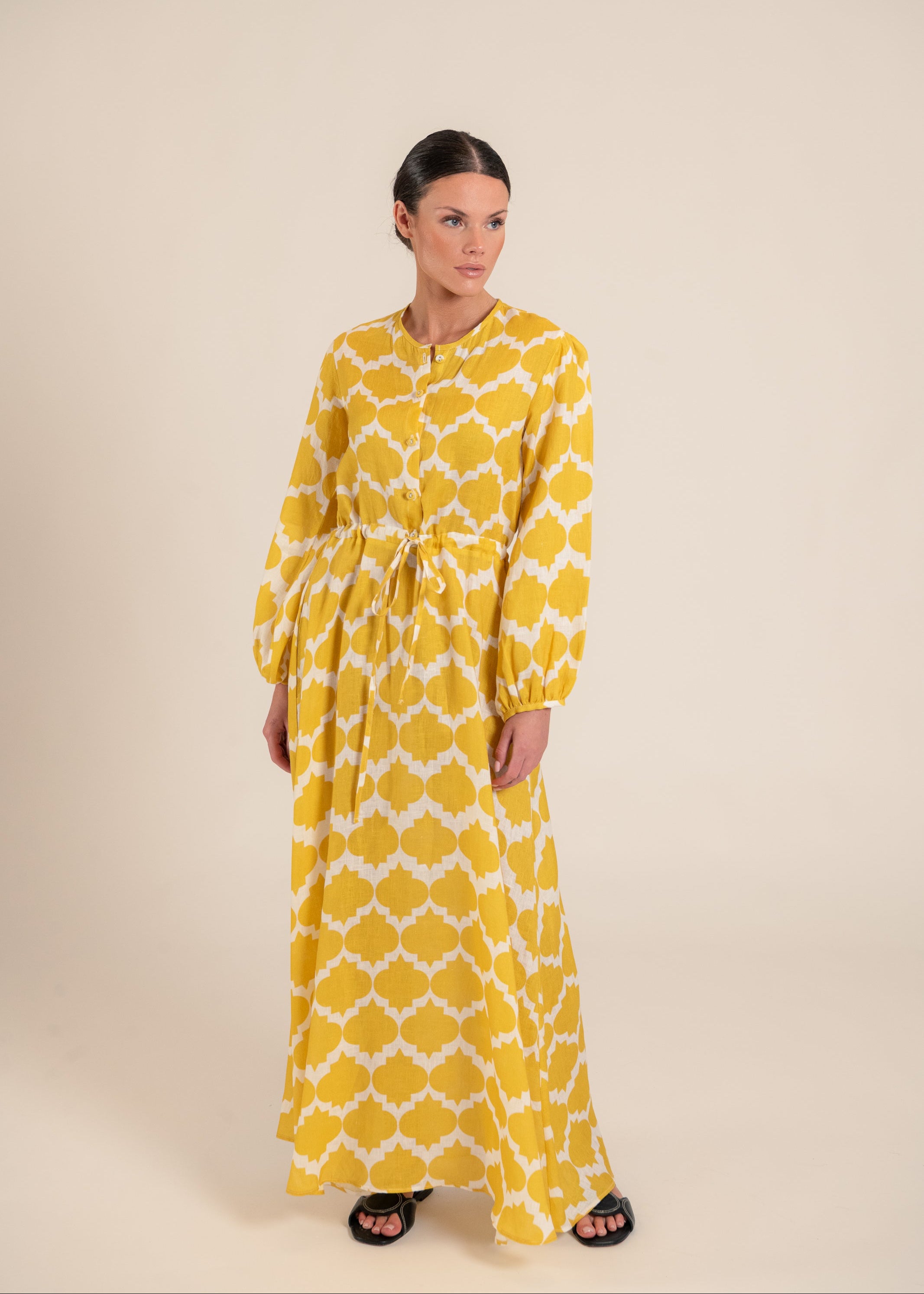 Clover Rombus Yellow Dress