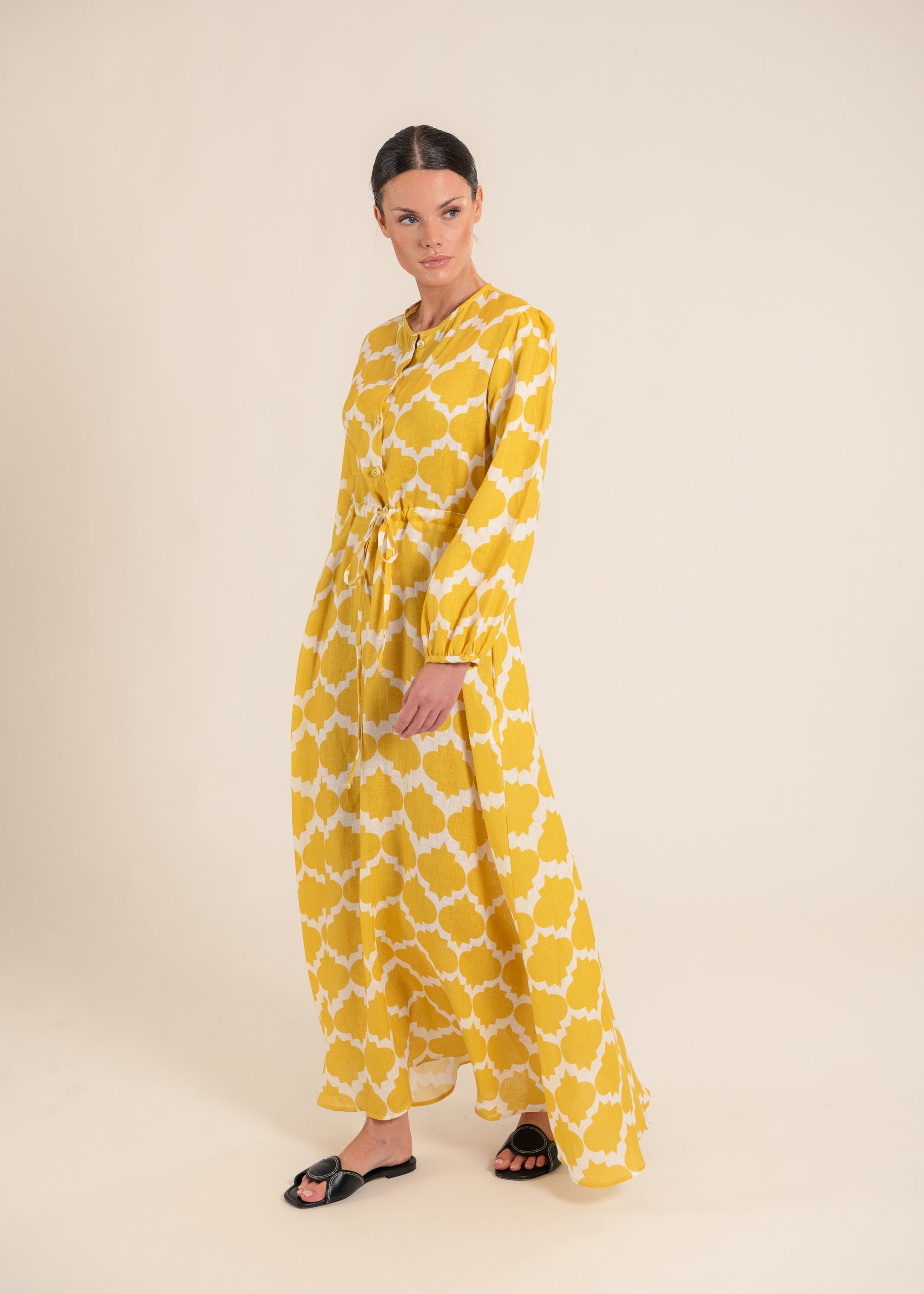 Clover Rombus Yellow Dress