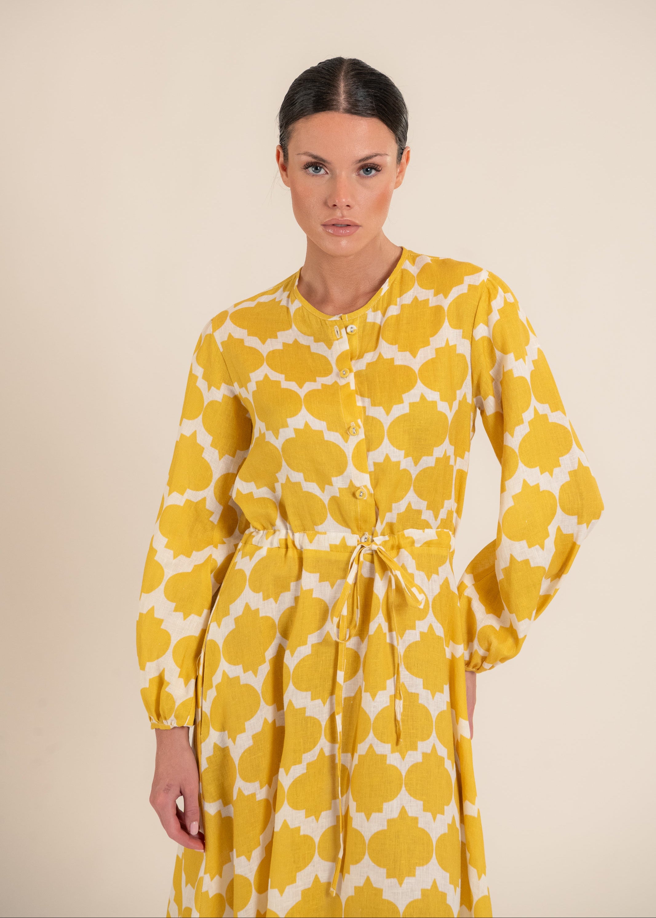 Clover Rombus Yellow Dress