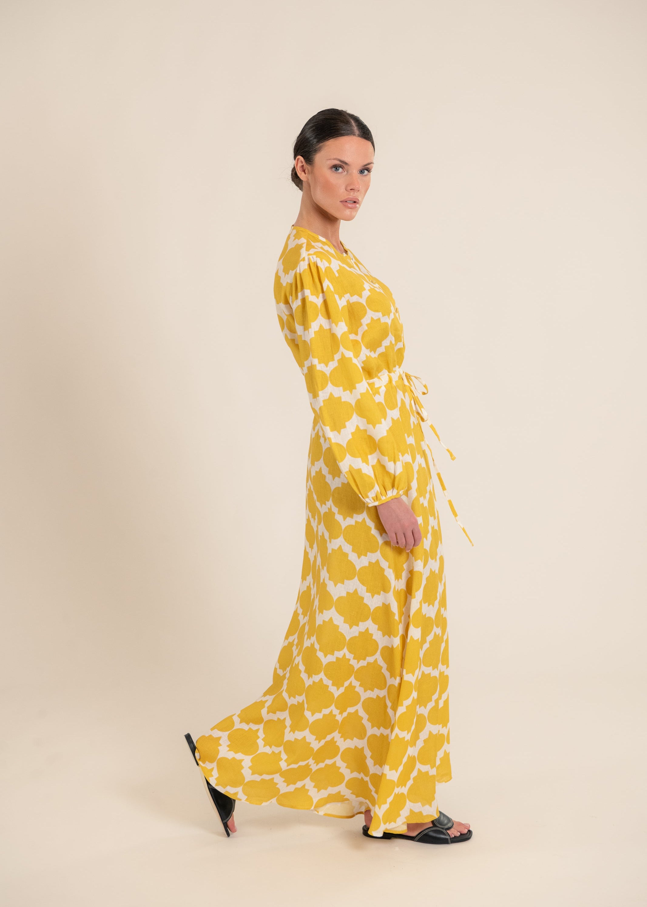 Clover Rombus Yellow Dress