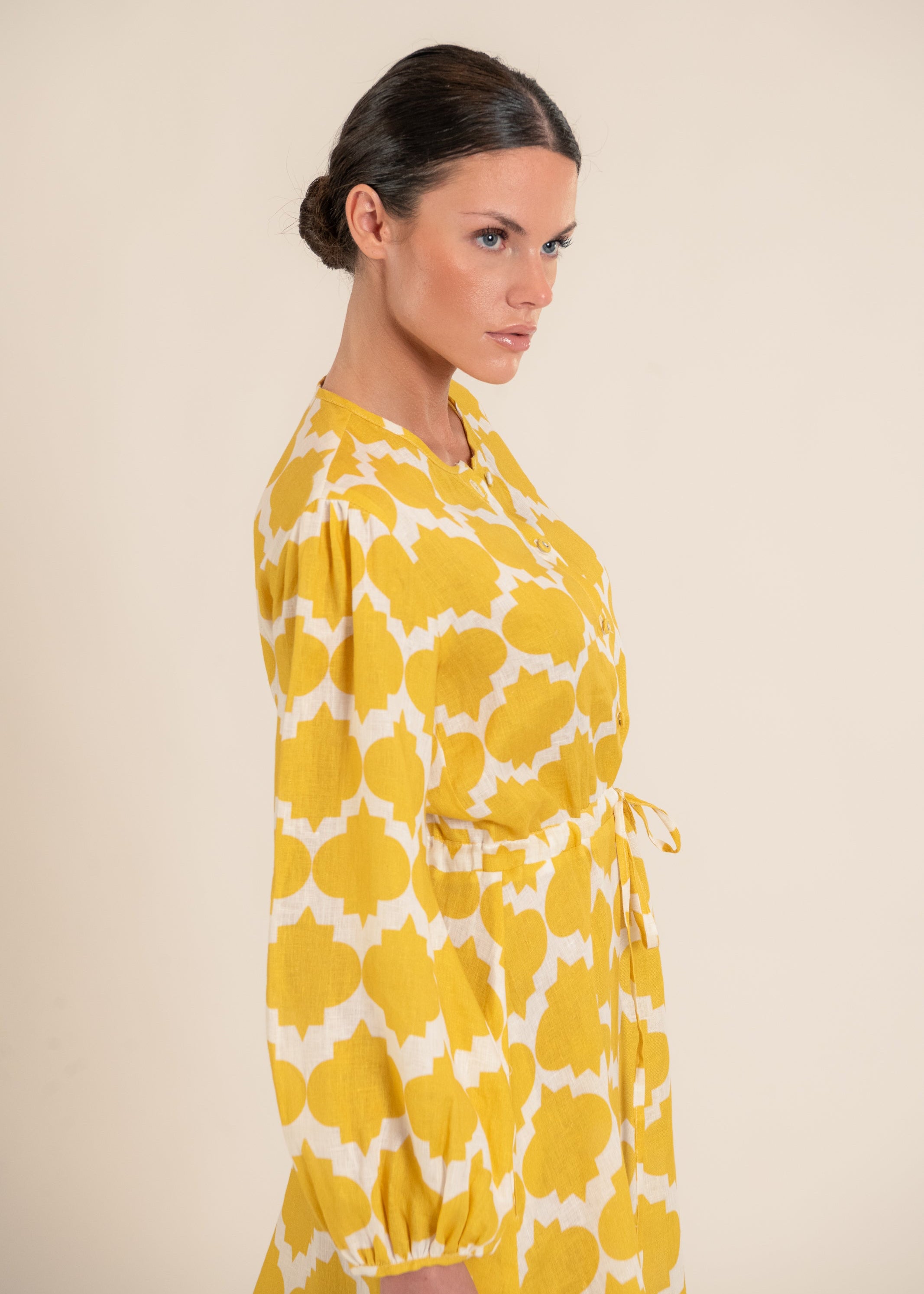 Clover Rombus Yellow Dress