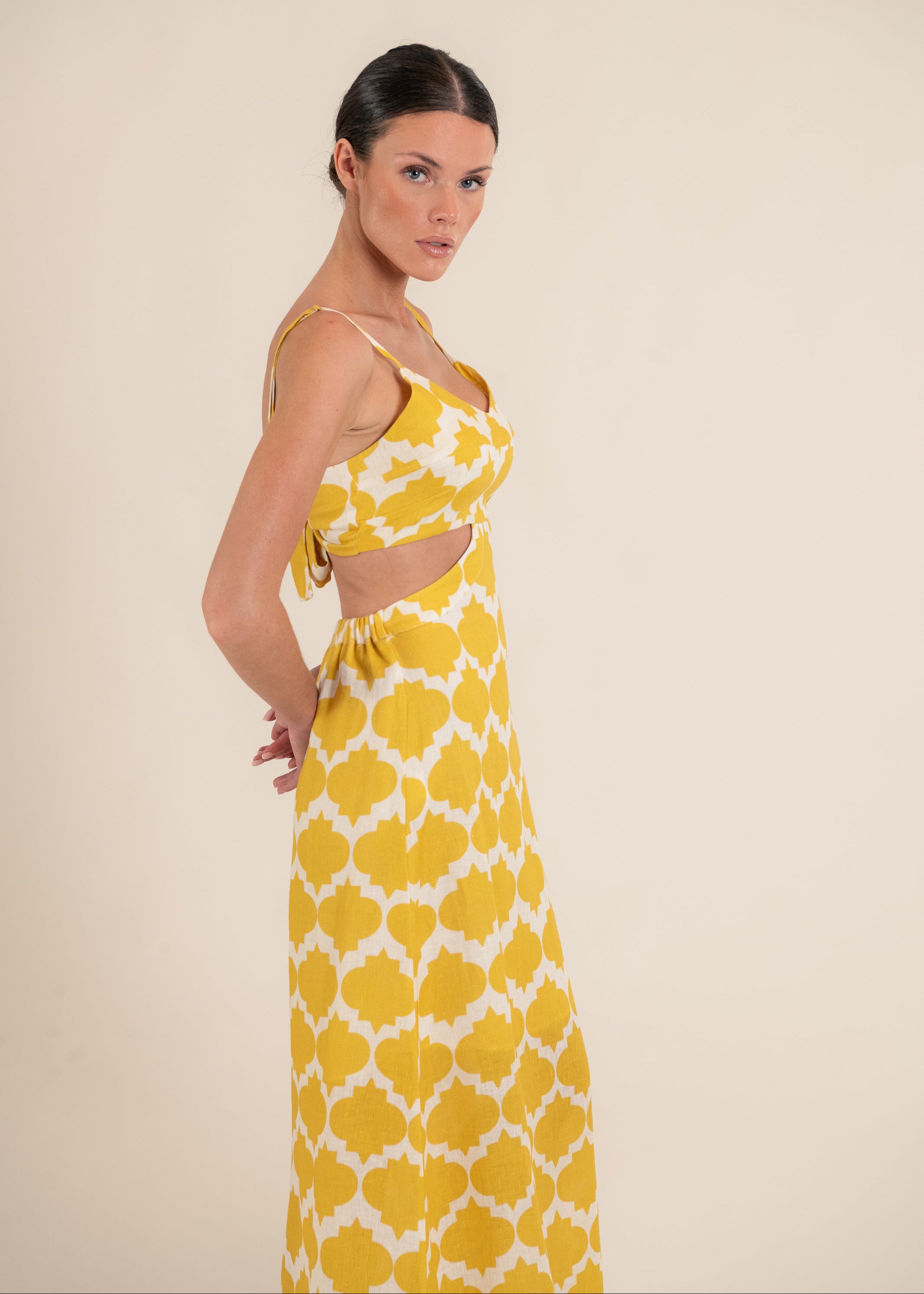 Lily Rombus Yellow Dress