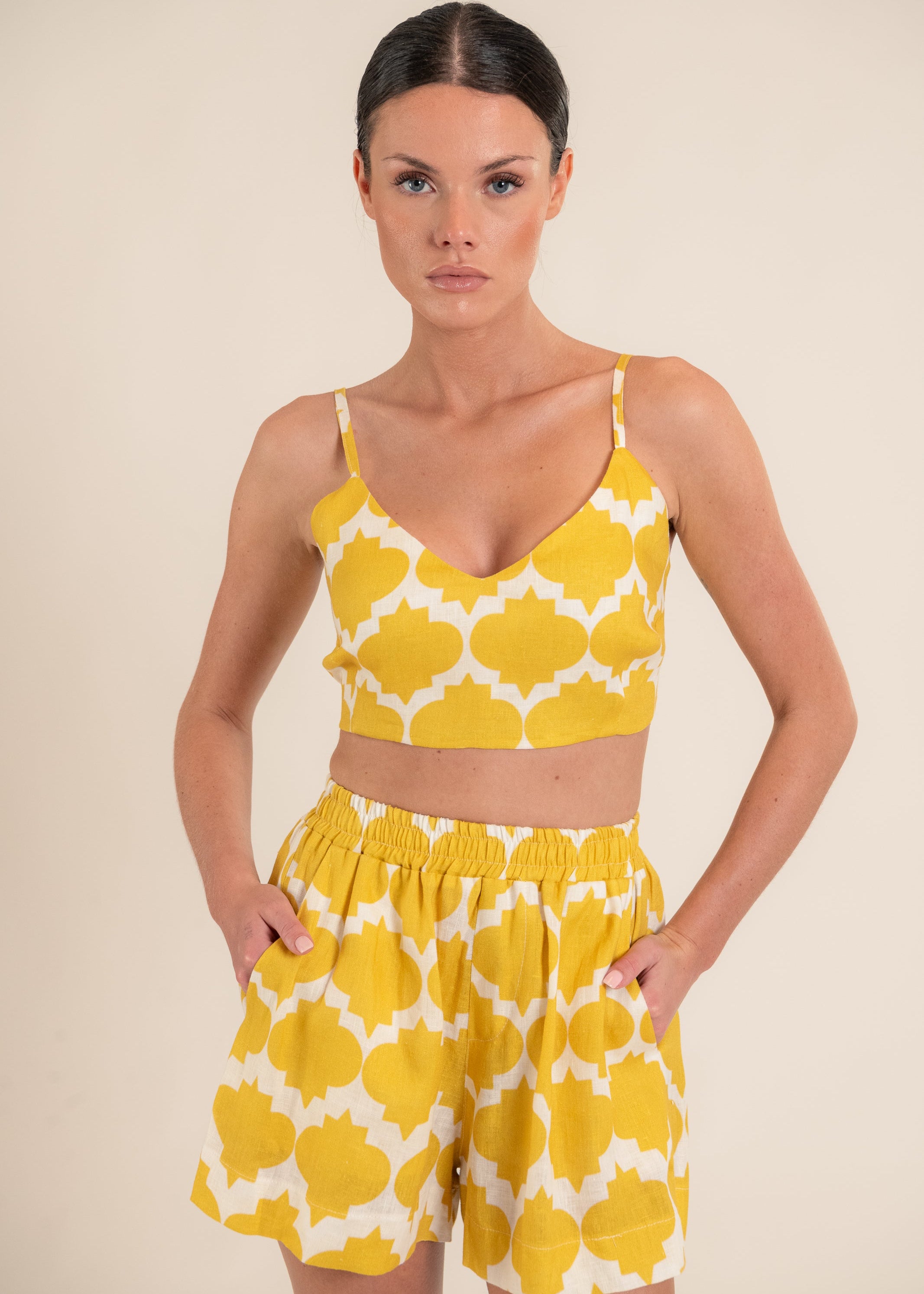 Carol Rombus Yellow Shorts