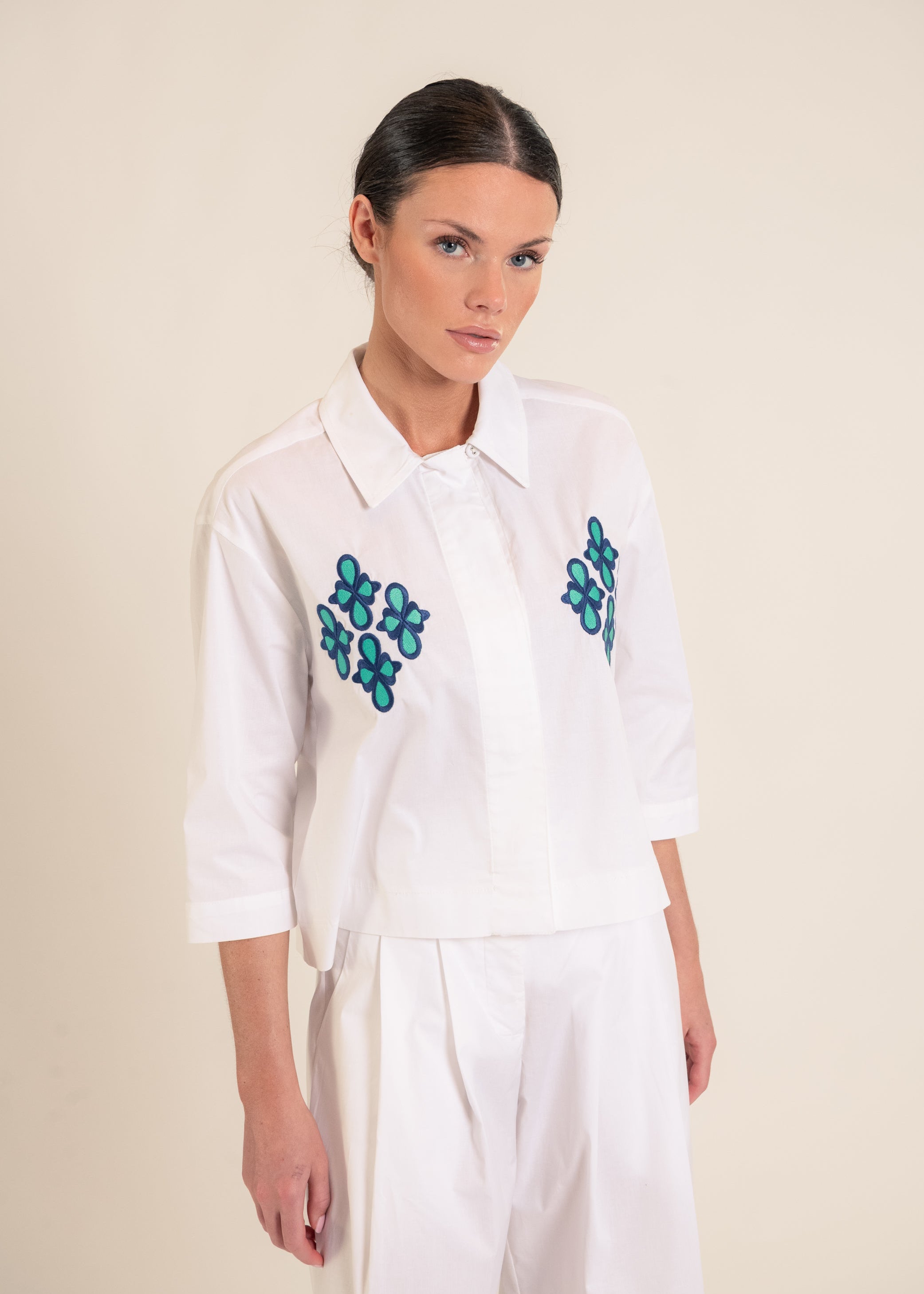 Estacio White Embroidered Shirt