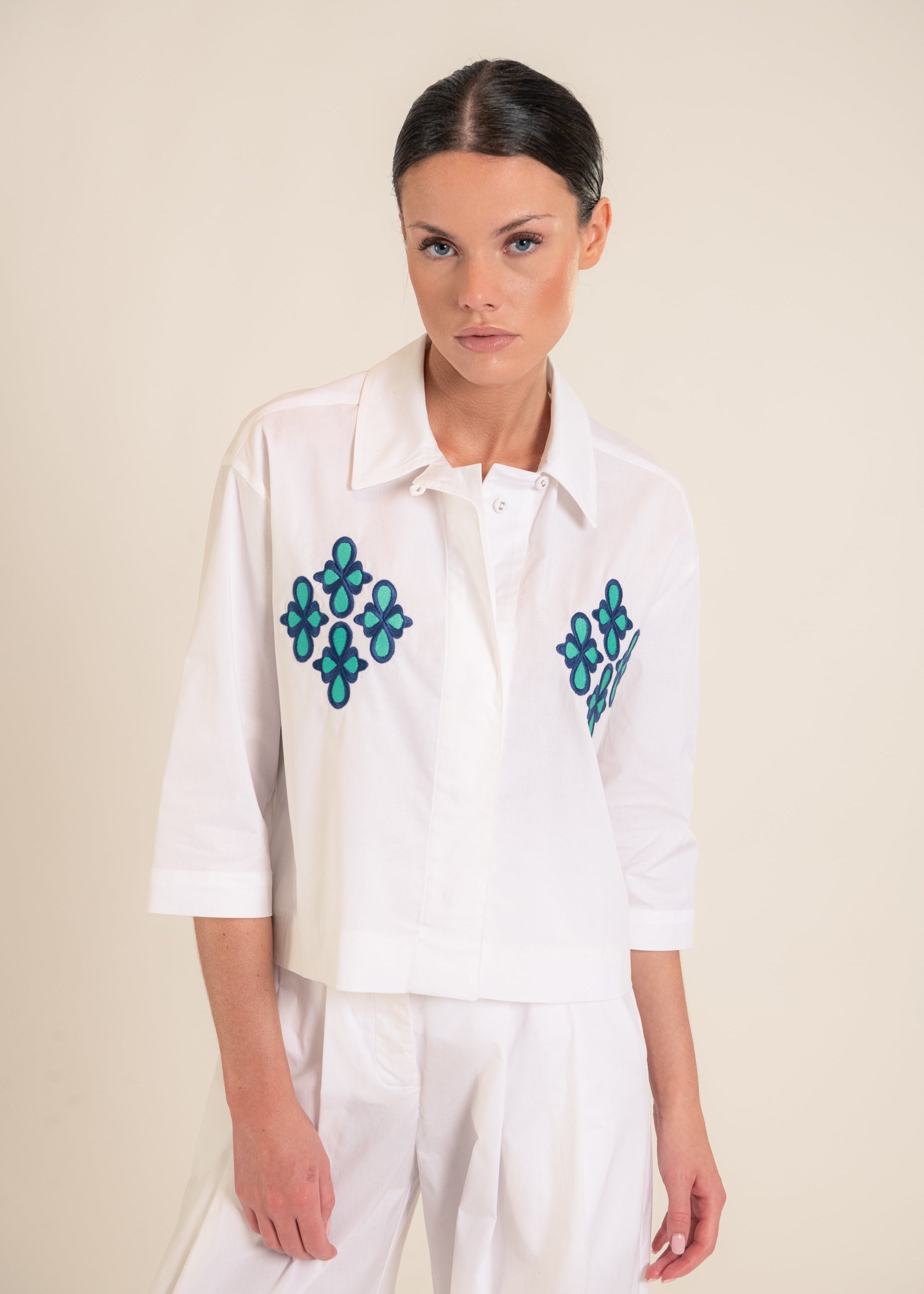 Estacio White Embroidered Shirt