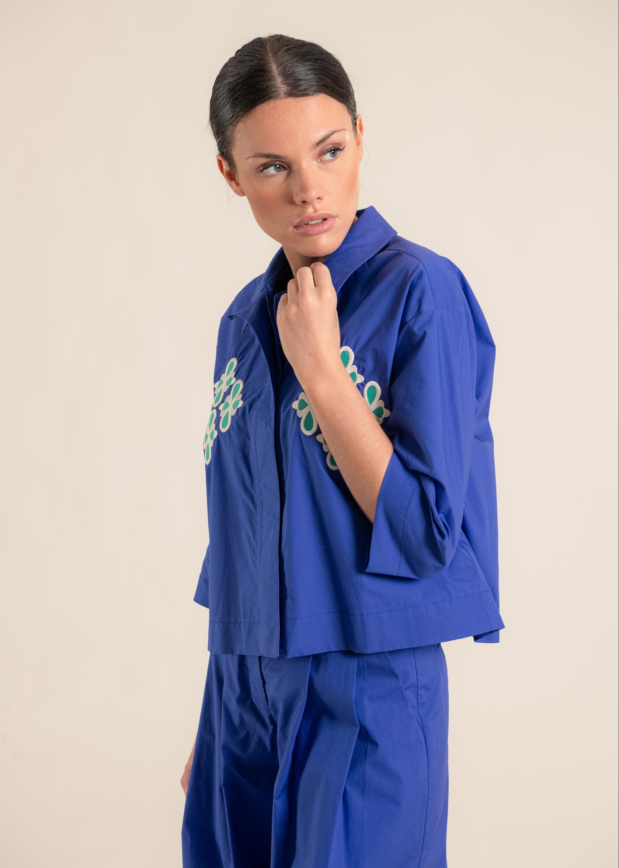 Estacio Intense Blue Embroidered Shirt