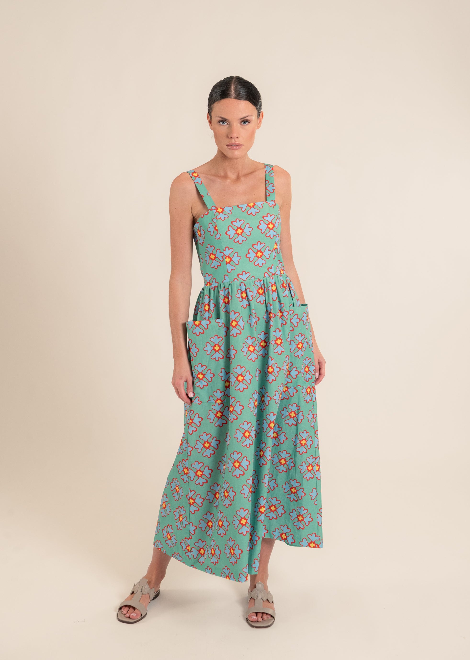 Bianca Ludic Flowers Green Dress