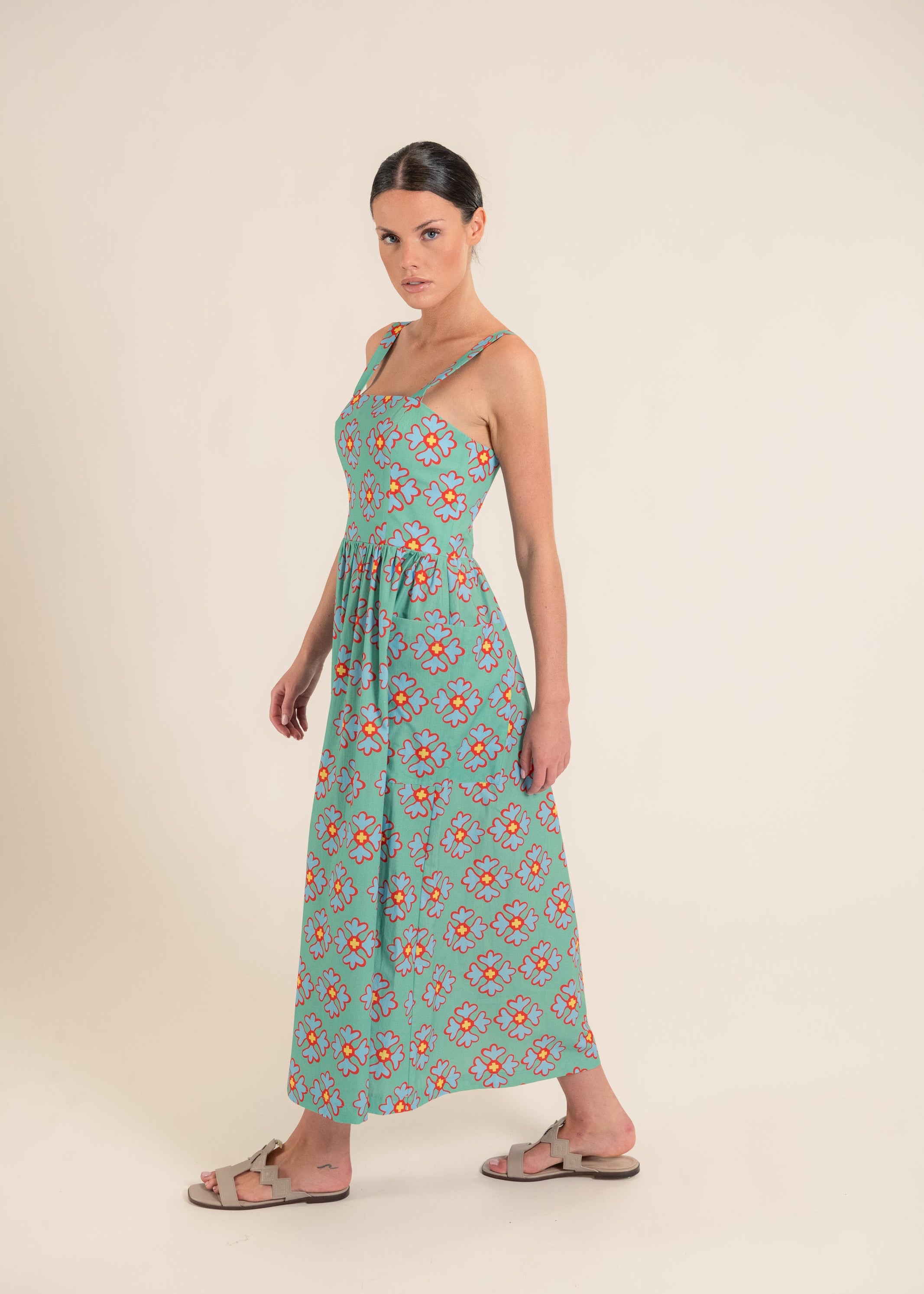 Bianca Ludic Flowers Green Dress