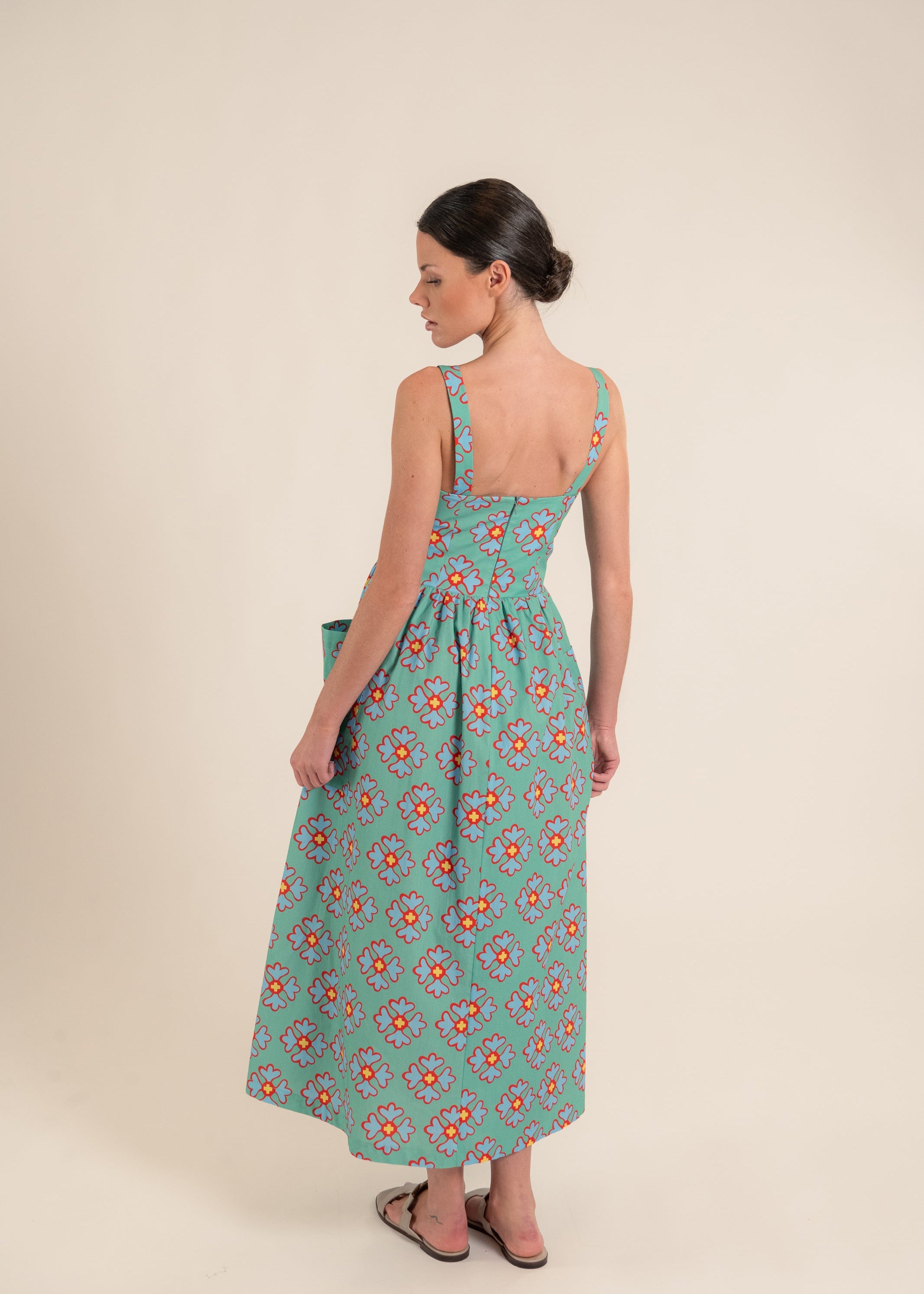 Bianca Ludic Flowers Green Dress