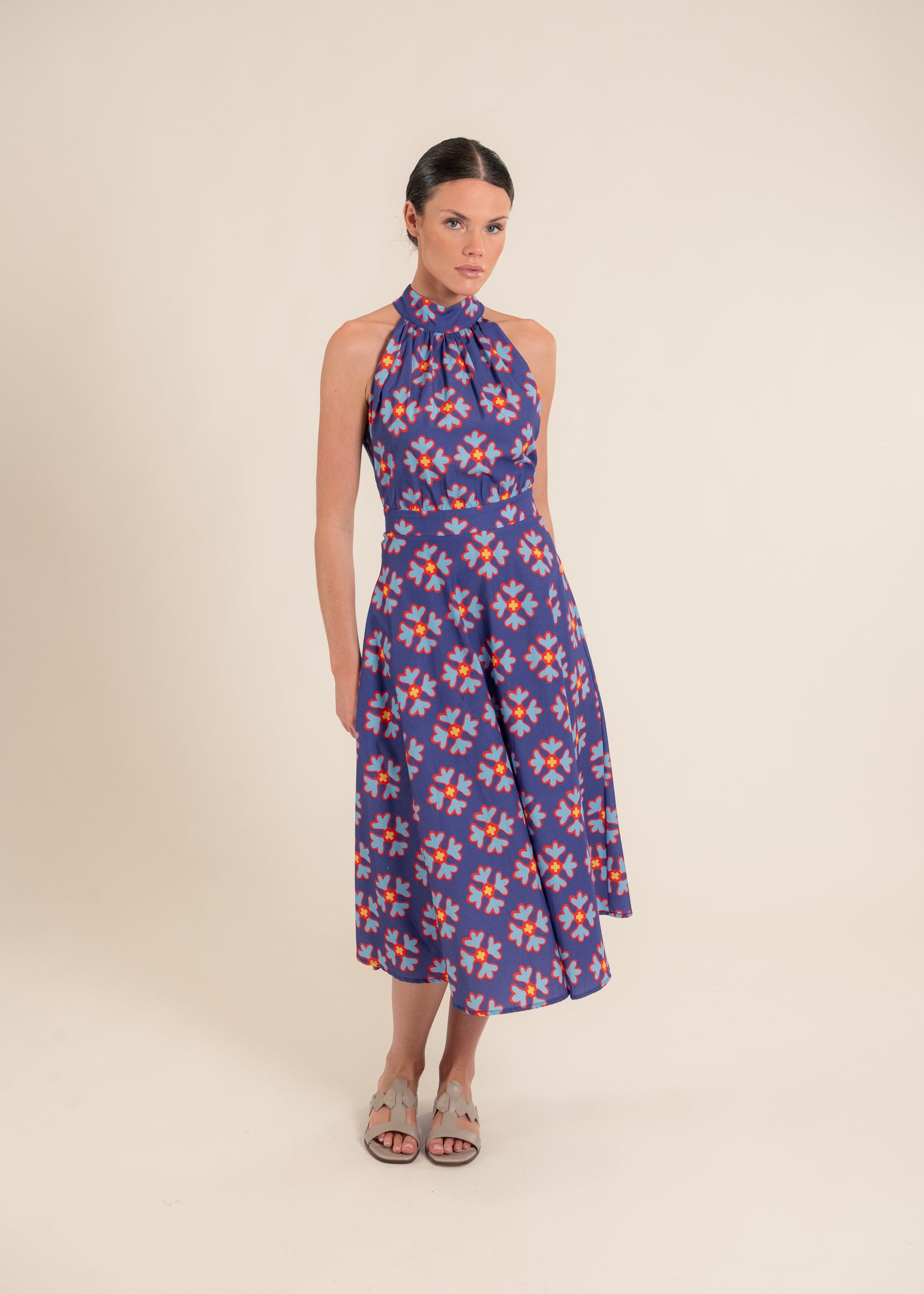Vera Ludic Flowers Purple Dress