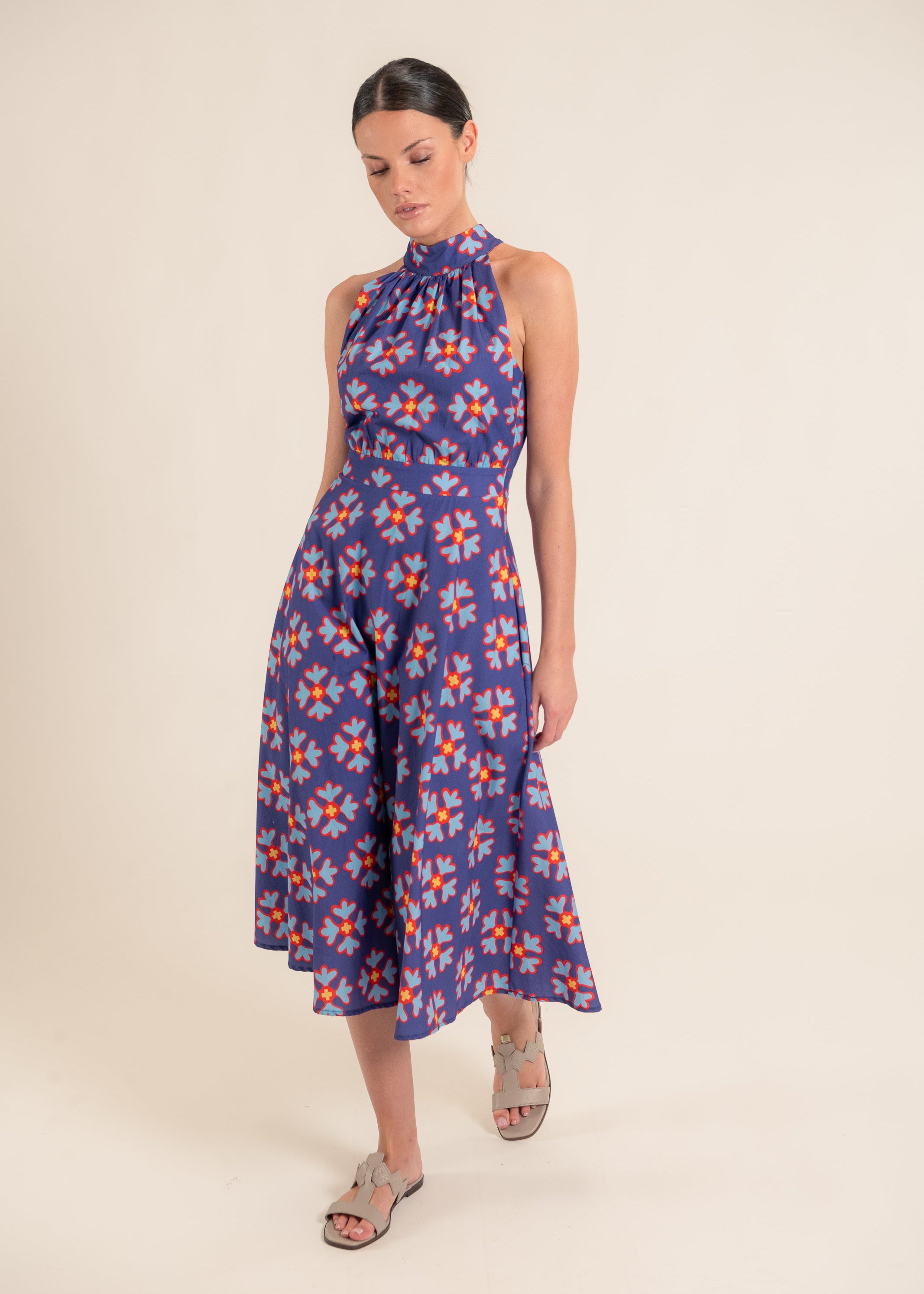 Vera Ludic Flowers Purple Dress