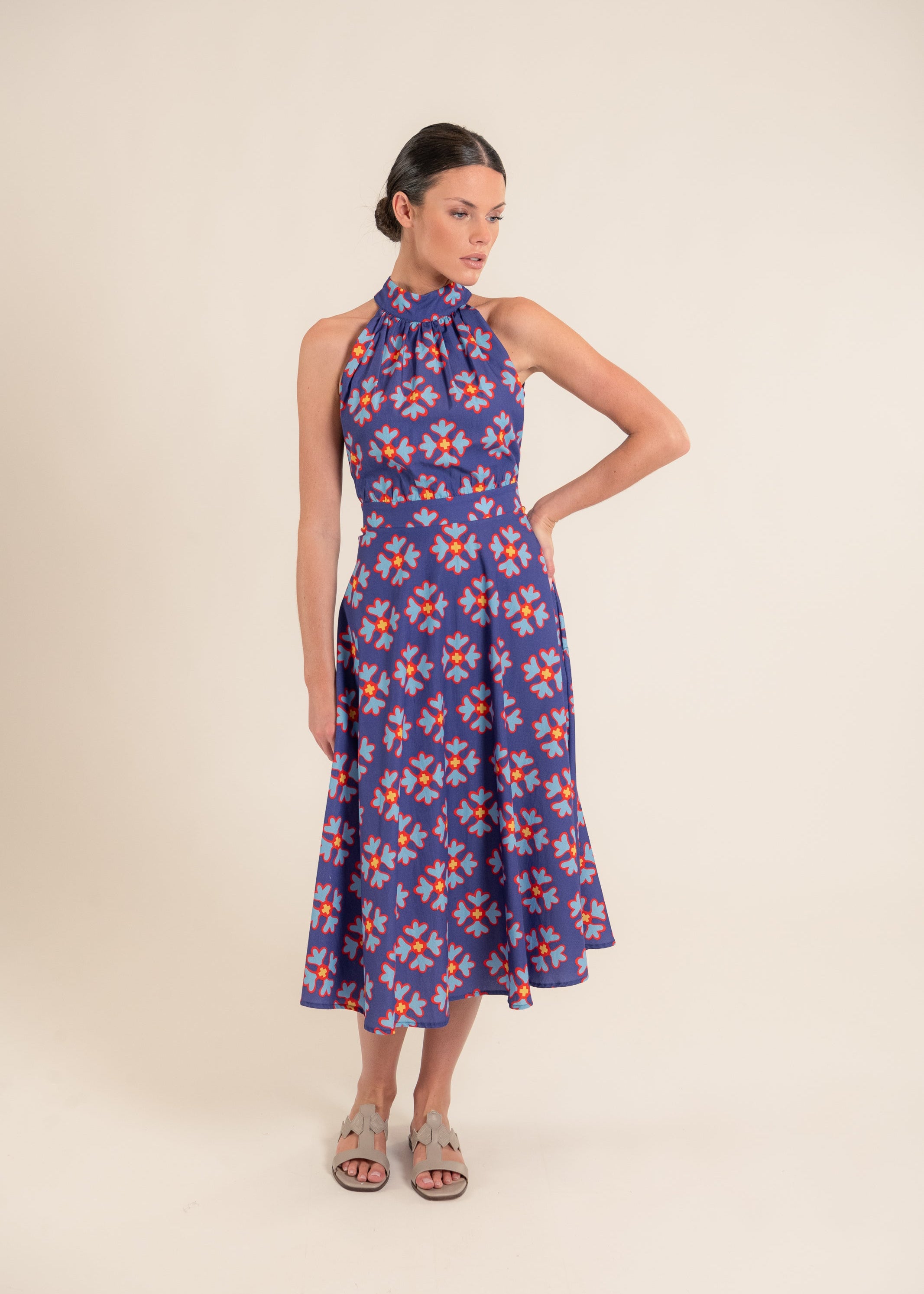 Vera Ludic Flowers Purple Dress