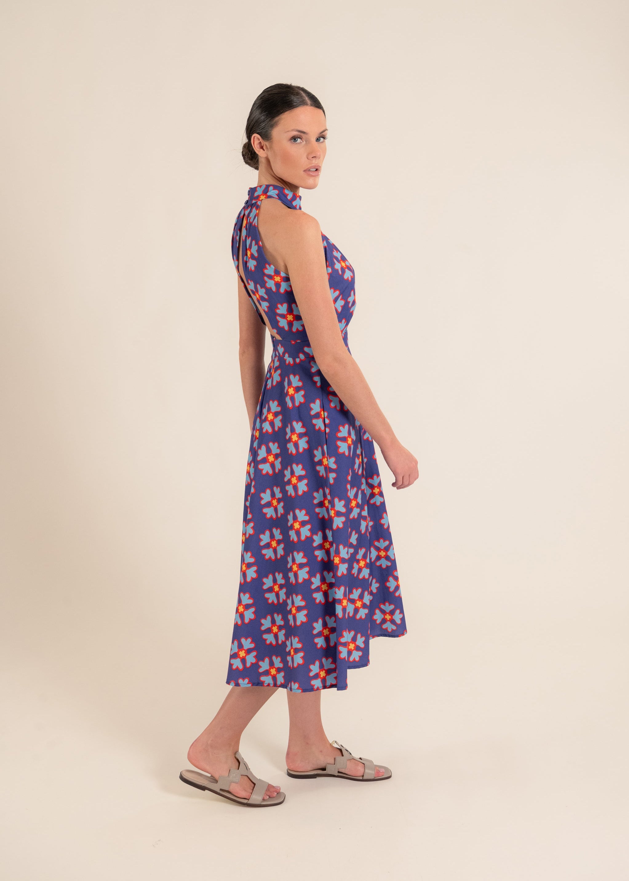 Vera Ludic Flowers Purple Dress