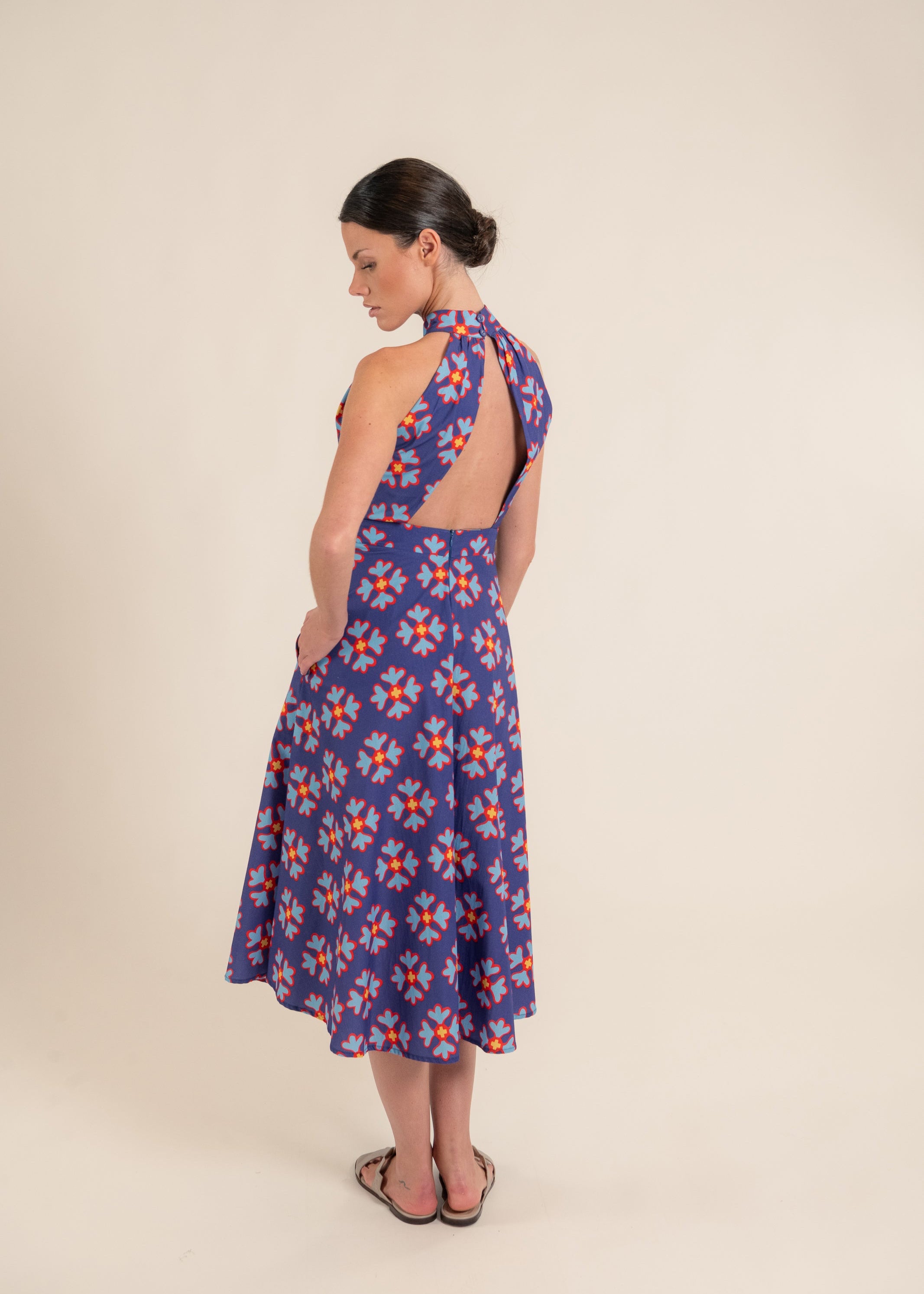 Vera Ludic Flowers Purple Dress
