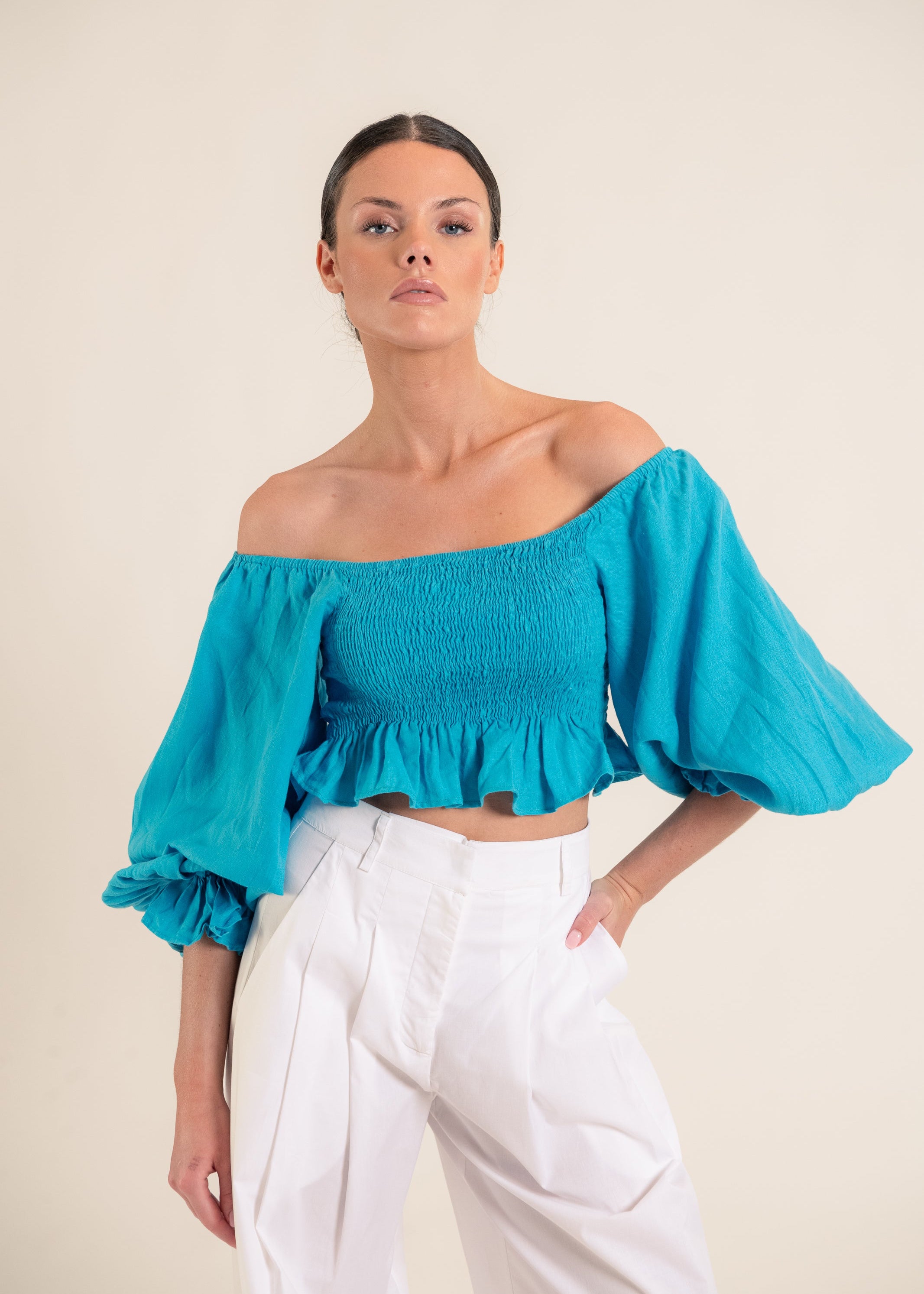 Hortencia Turquoise Top