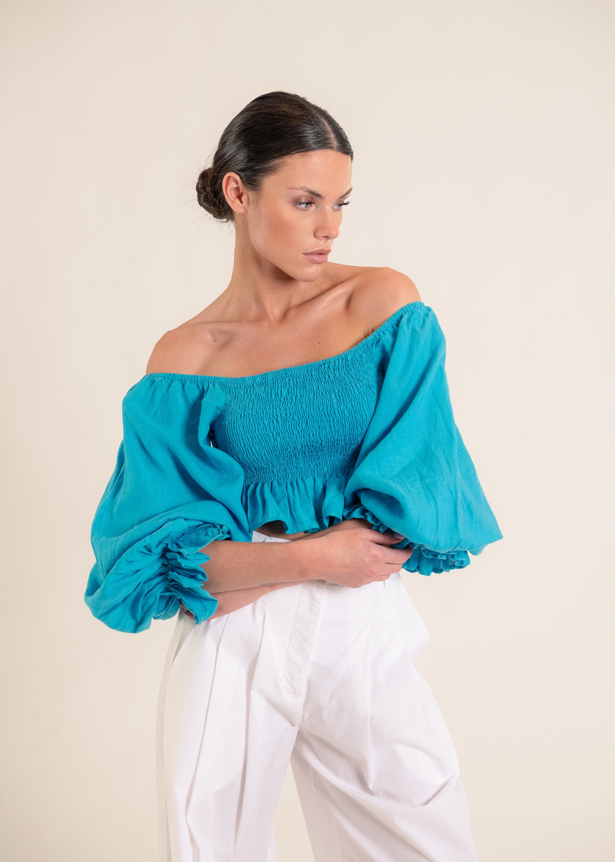 Hortencia Turquoise Top