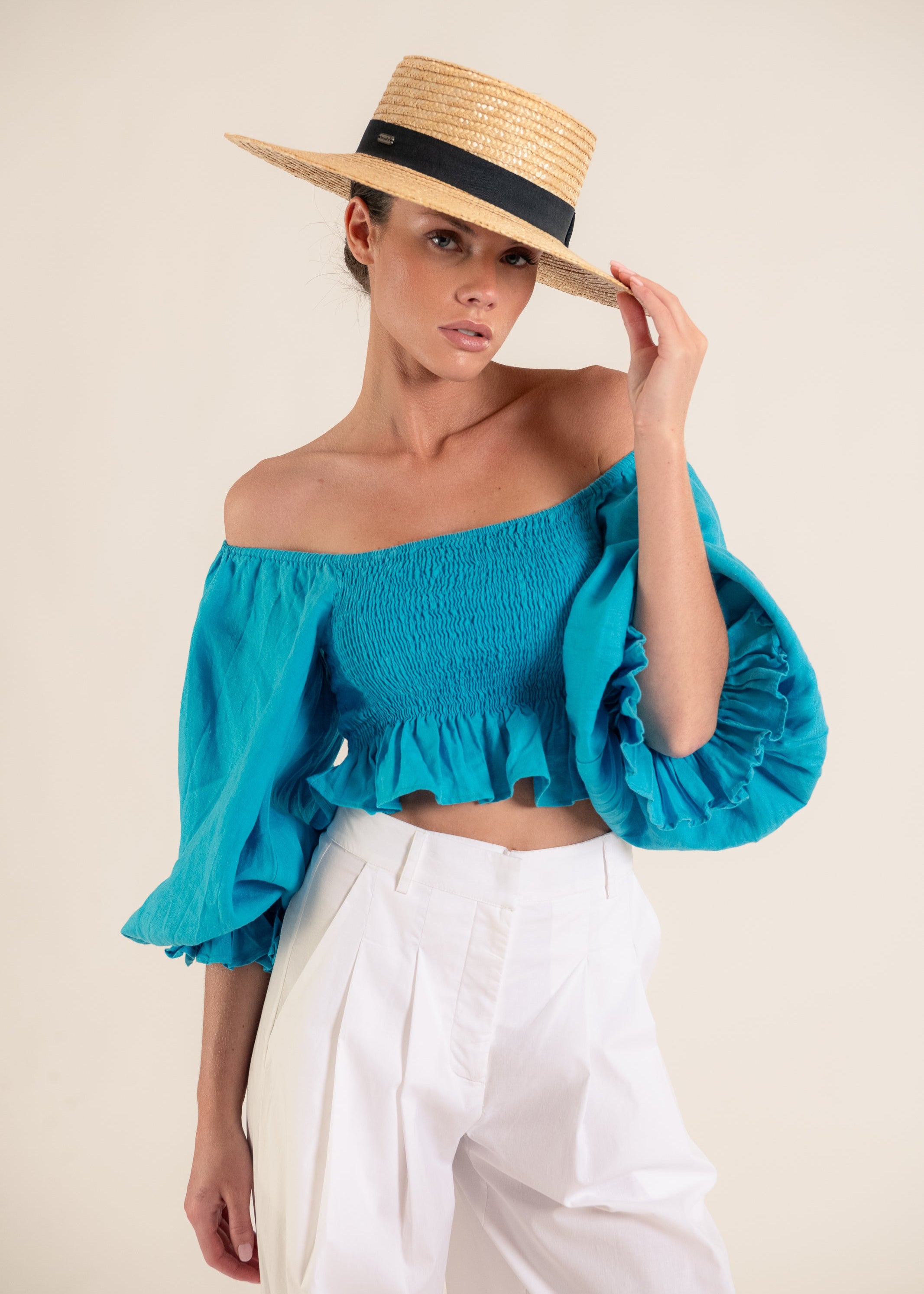 Hortencia Turquoise Top