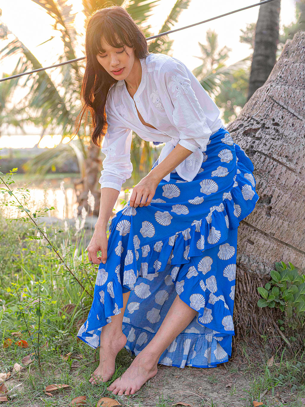 Mullein Blue Shells Skirt