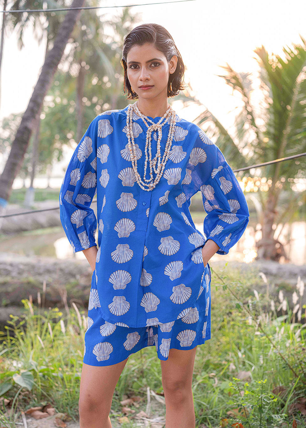 Sassafras Blue Shells Blouse