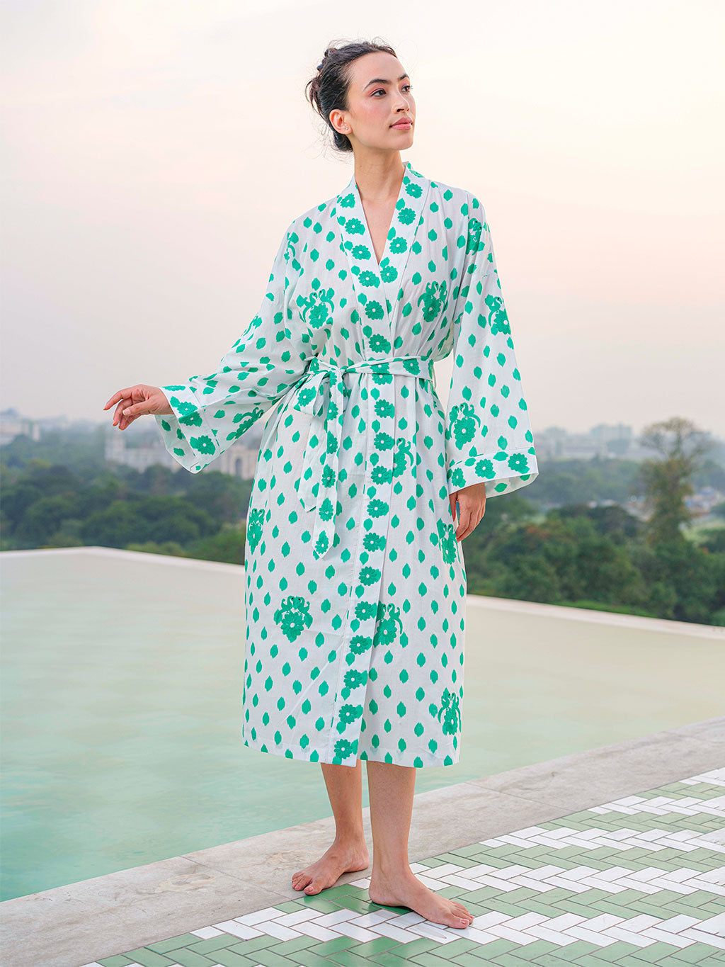 Emerald Dots Kimono
