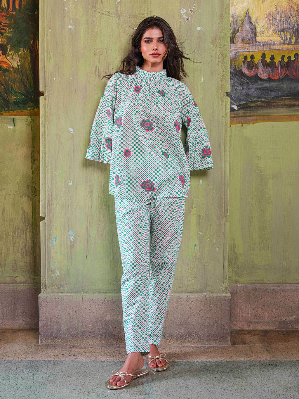 Flax Dotty Emerald Blouse