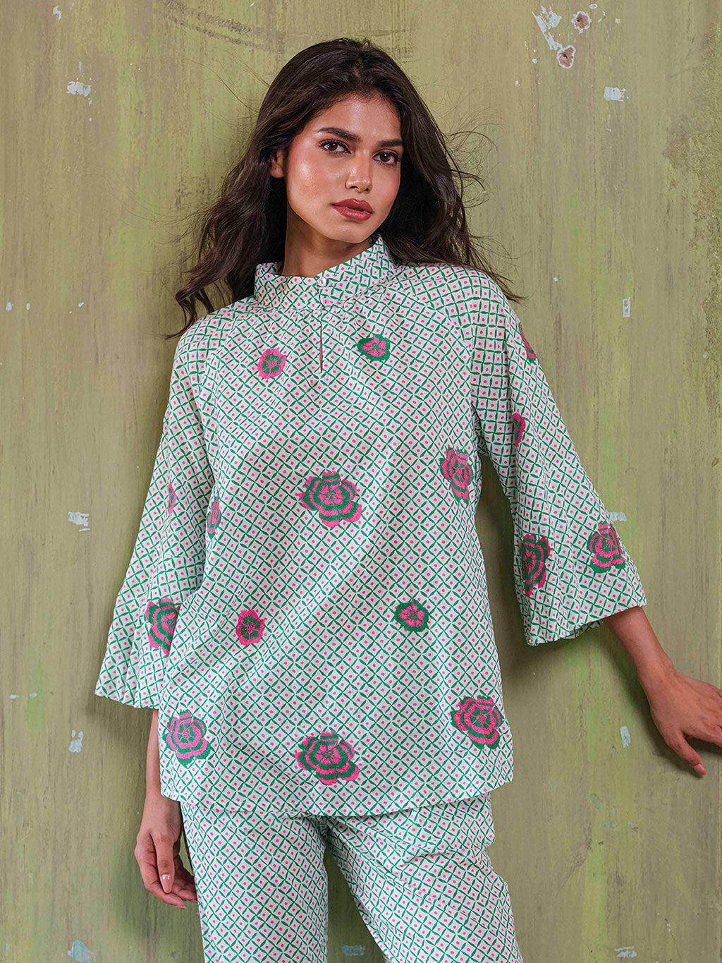 Flax Dotty Emerald Blouse