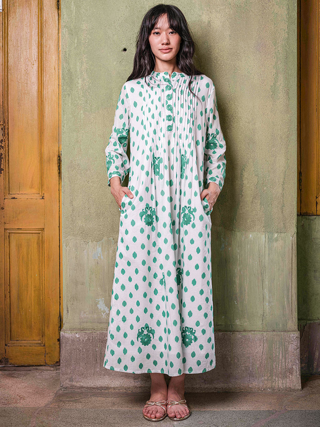 Woodruff Emerald Dots dress