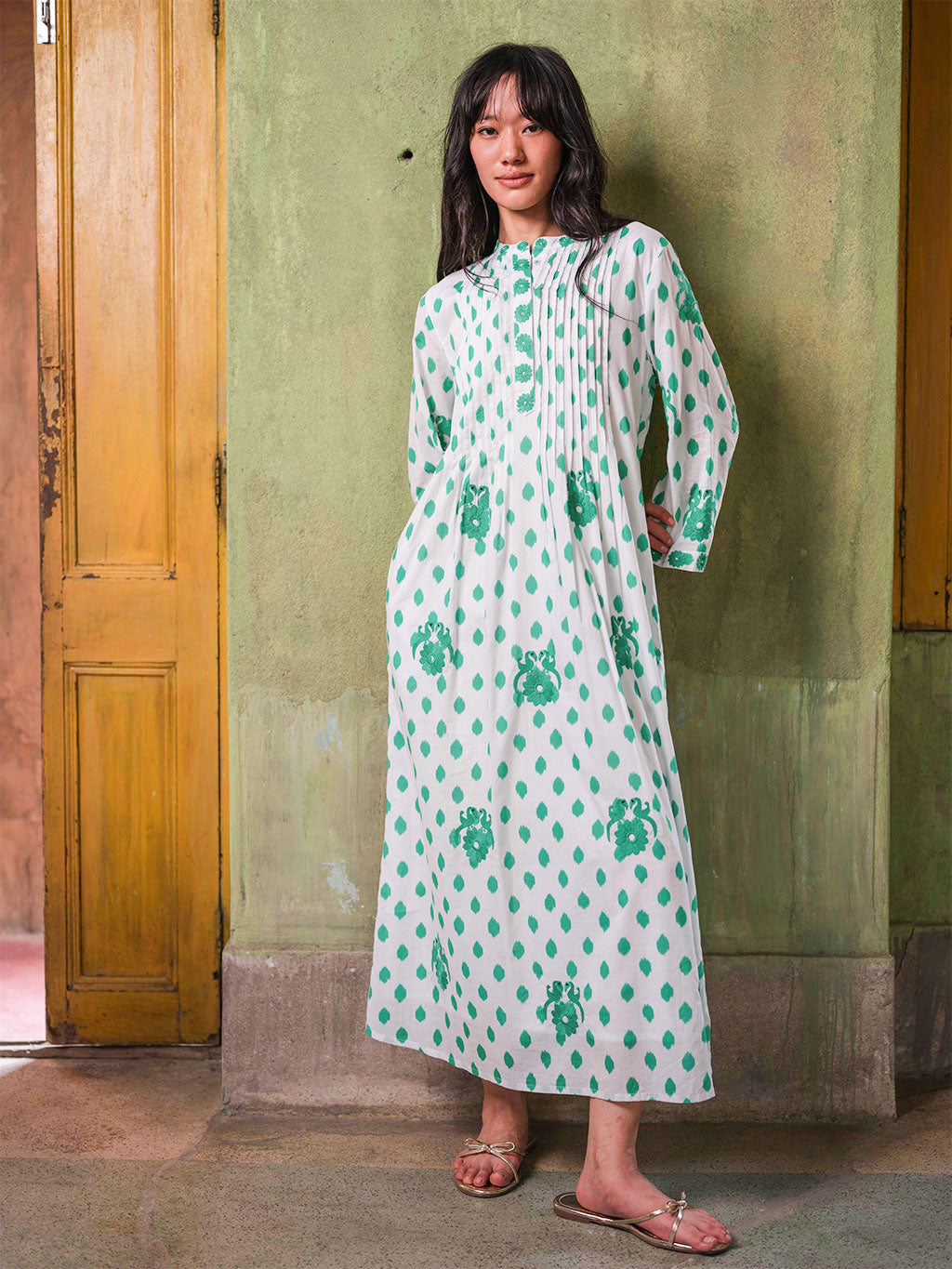 Woodruff Emerald Dots dress