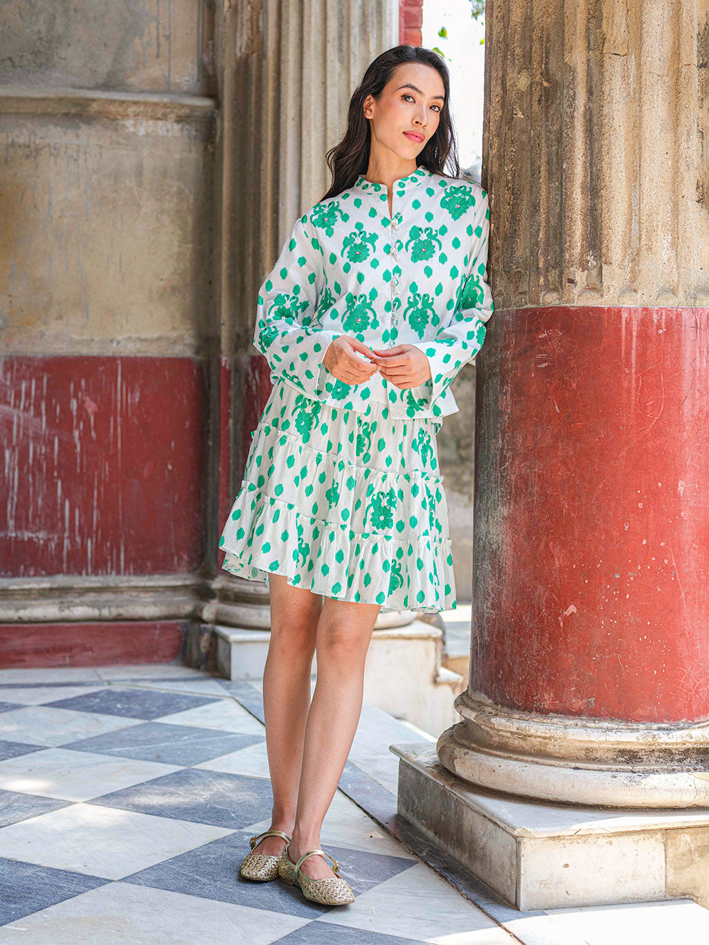 Elderberry Emerald Dots Skirt